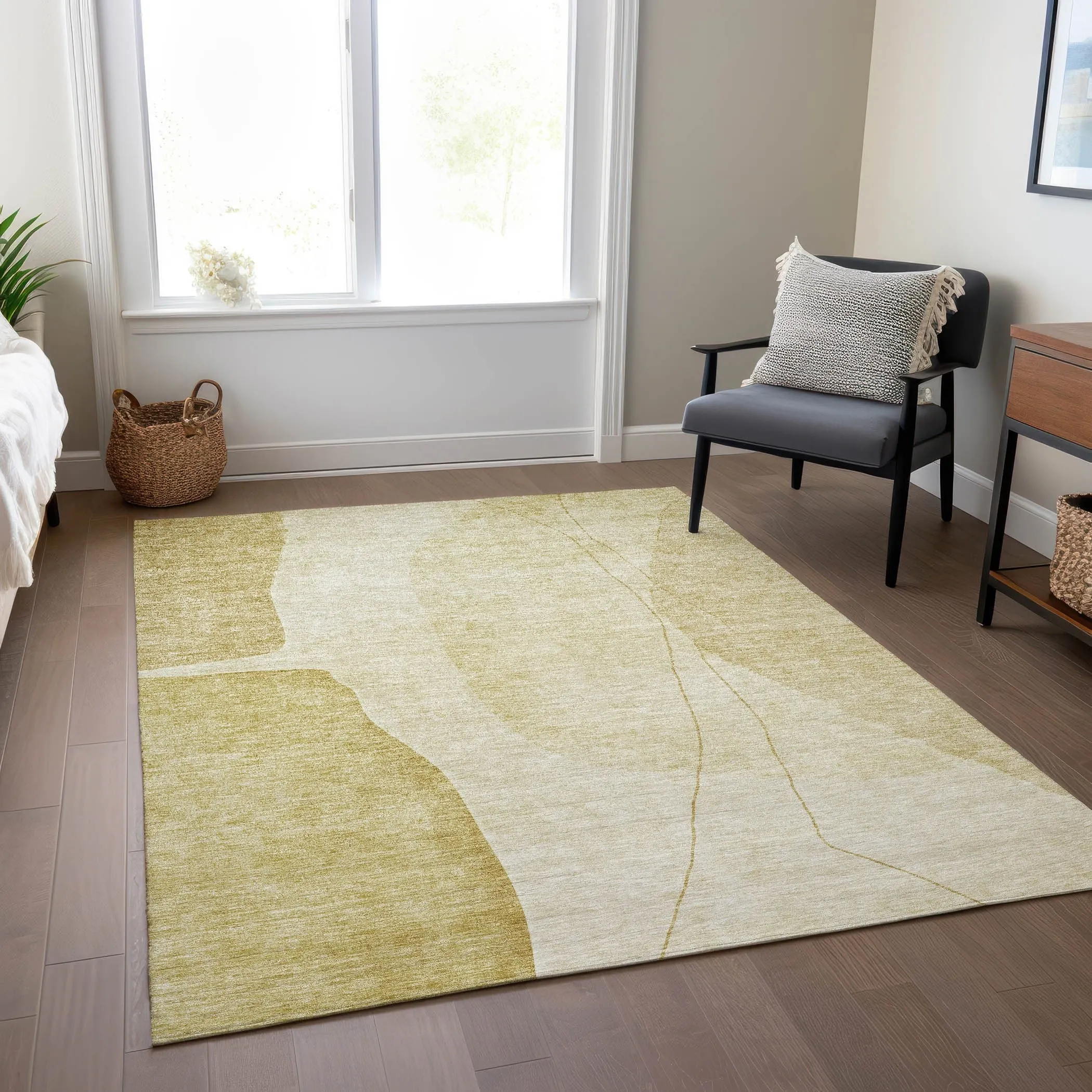 Machine Washable Indoor/ Outdoor Chantille Modern Abstract Rug