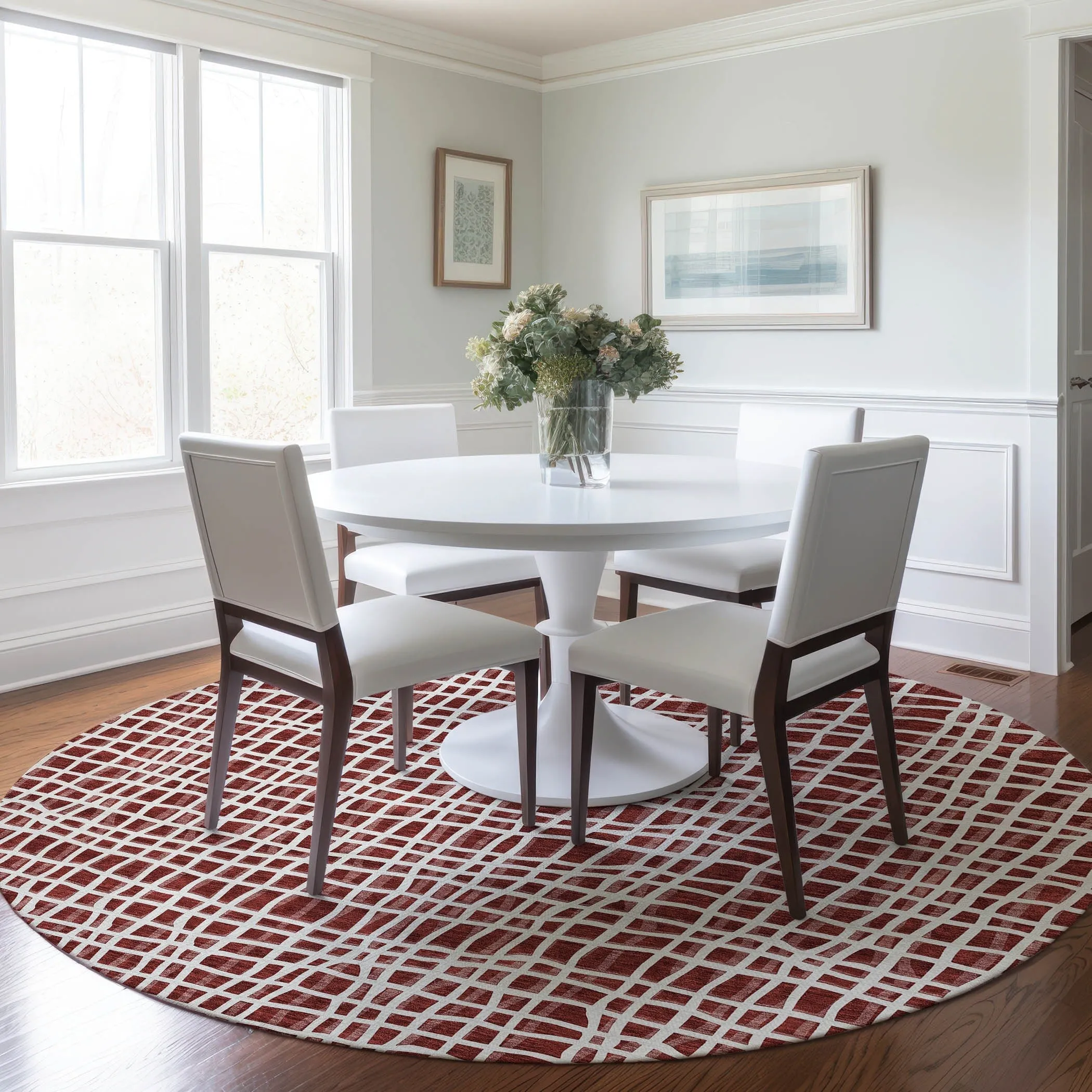 Machine Washable Indoor/ Outdoor Chantille Modern Abstract Rug