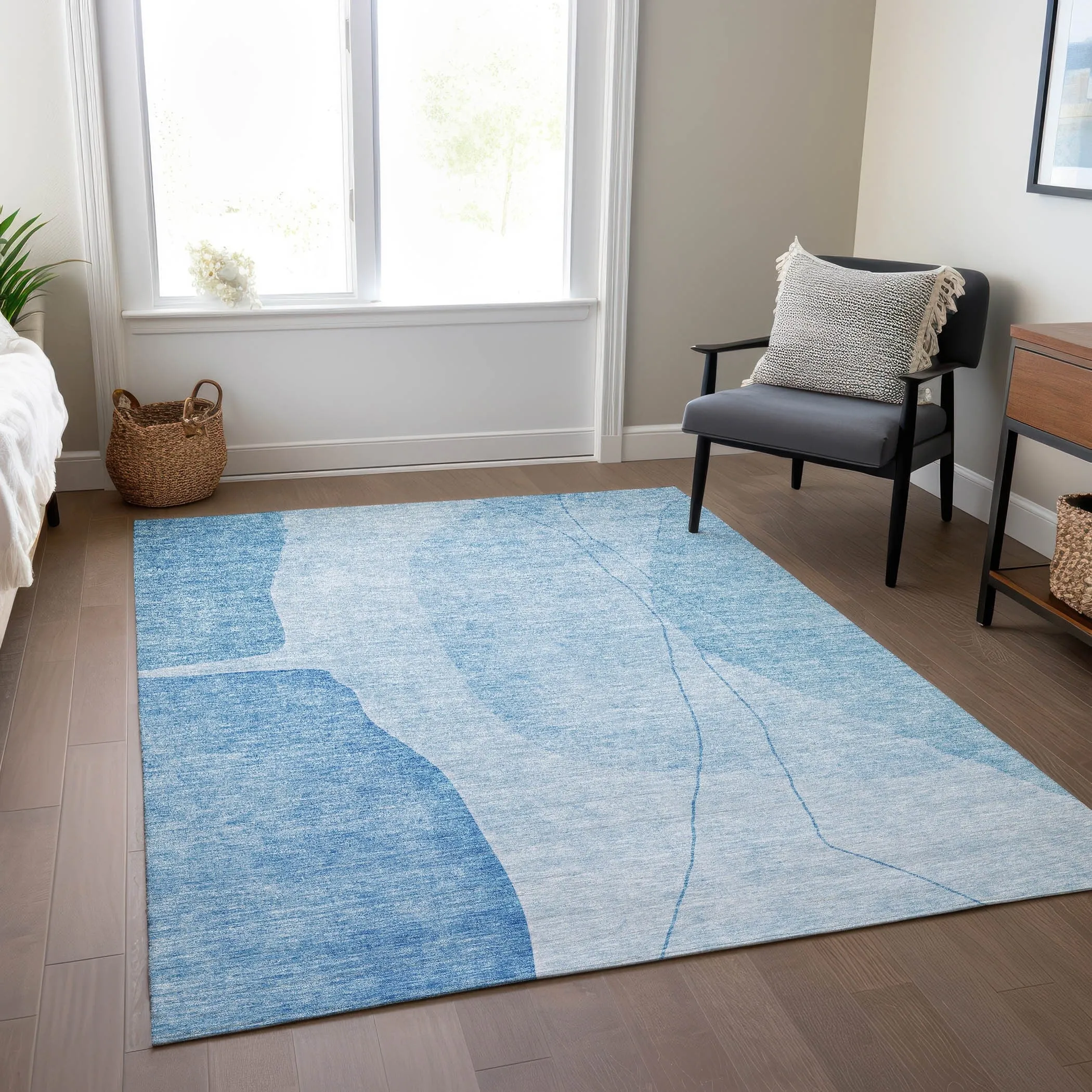 Machine Washable Indoor/ Outdoor Chantille Modern Abstract Rug