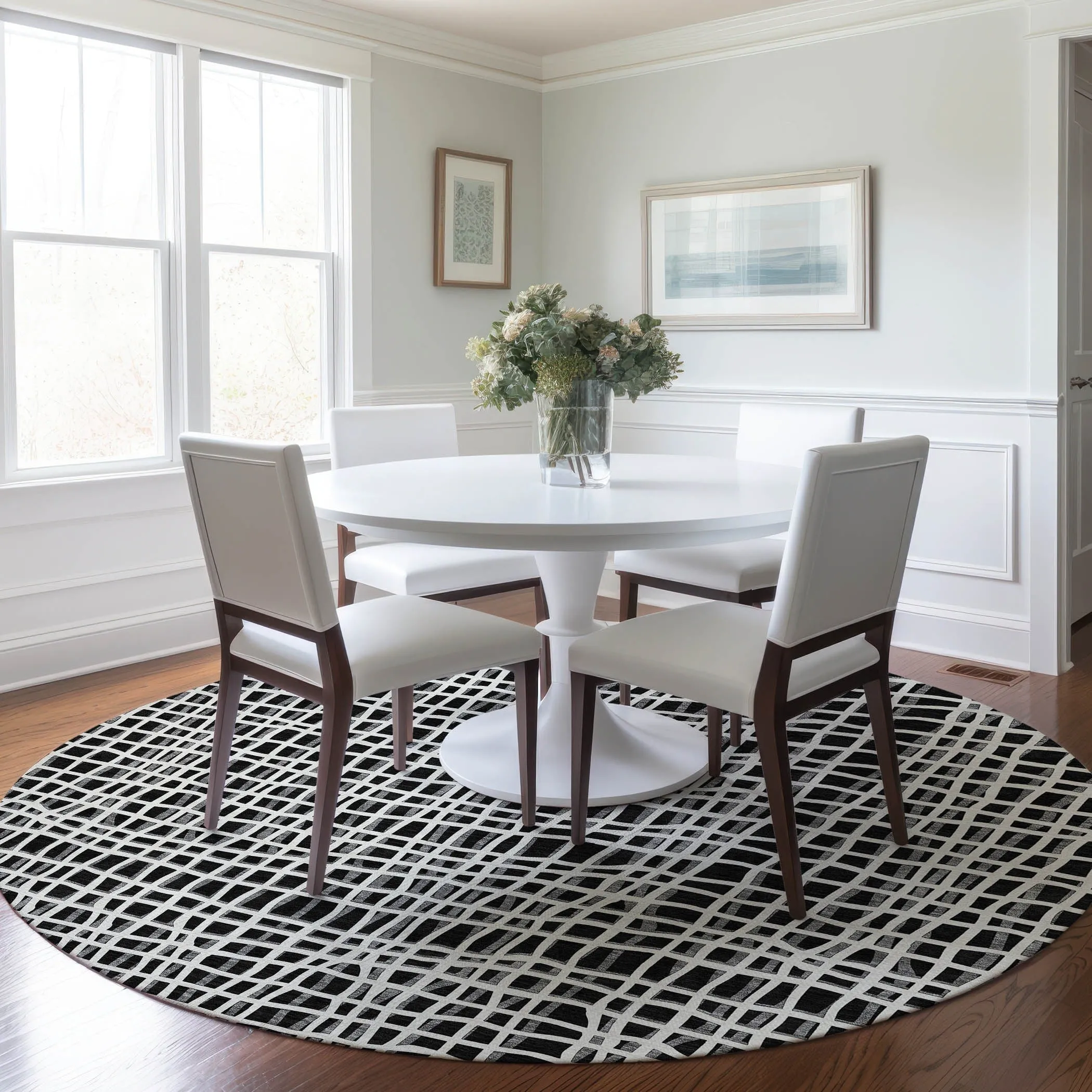Machine Washable Indoor/ Outdoor Chantille Modern Abstract Rug