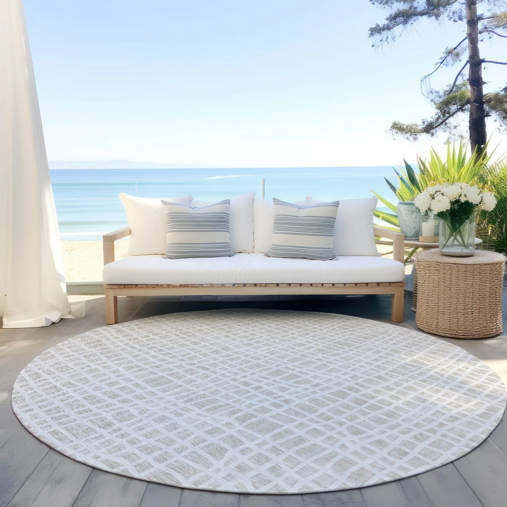 Machine Washable Indoor/ Outdoor Chantille Modern Abstract Rug