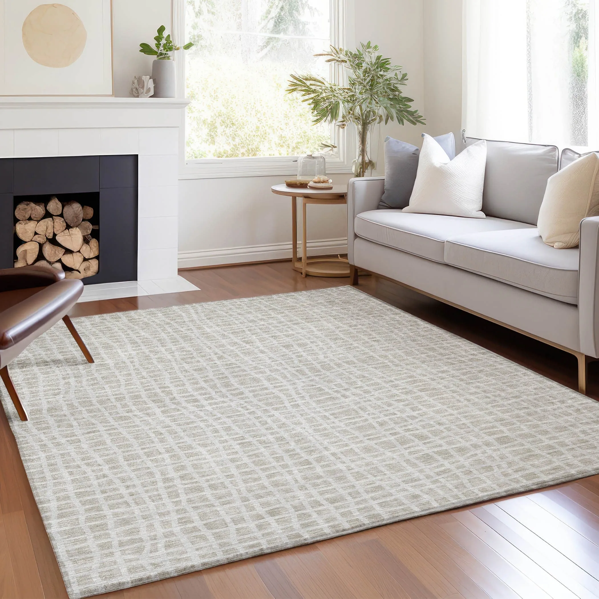 Machine Washable Indoor/ Outdoor Chantille Modern Abstract Rug