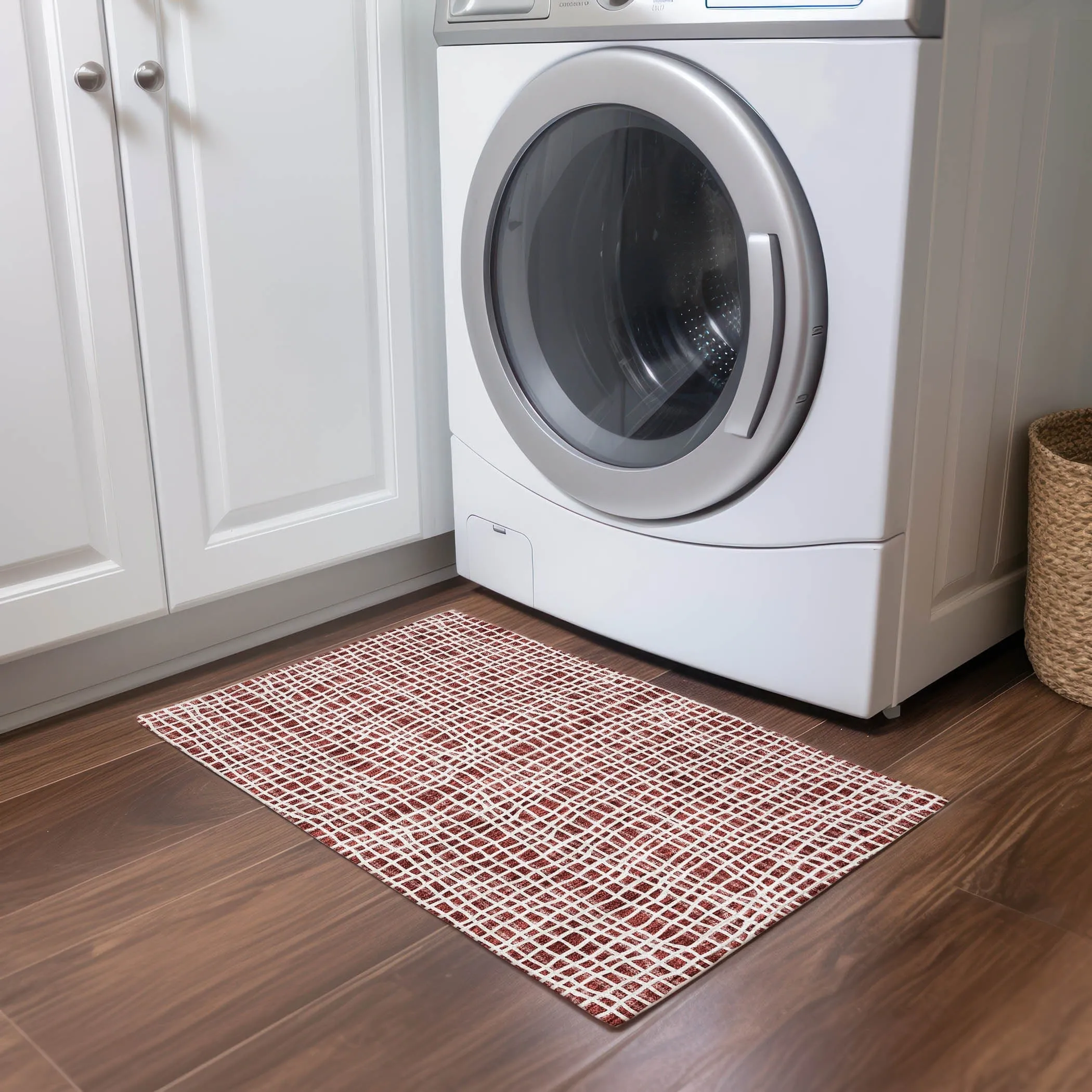 Machine Washable Indoor/ Outdoor Chantille Modern Abstract Rug