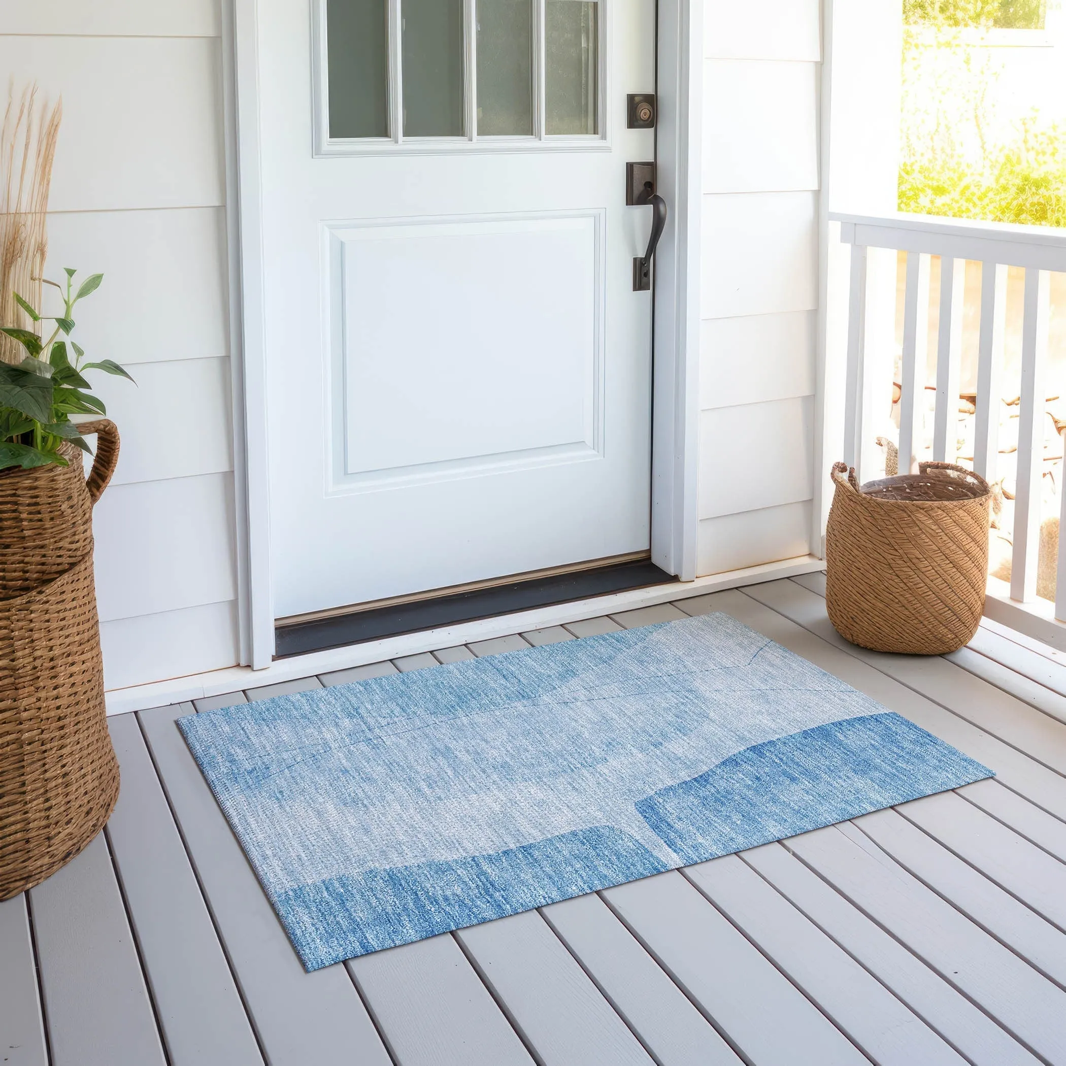 Machine Washable Indoor/ Outdoor Chantille Modern Abstract Rug