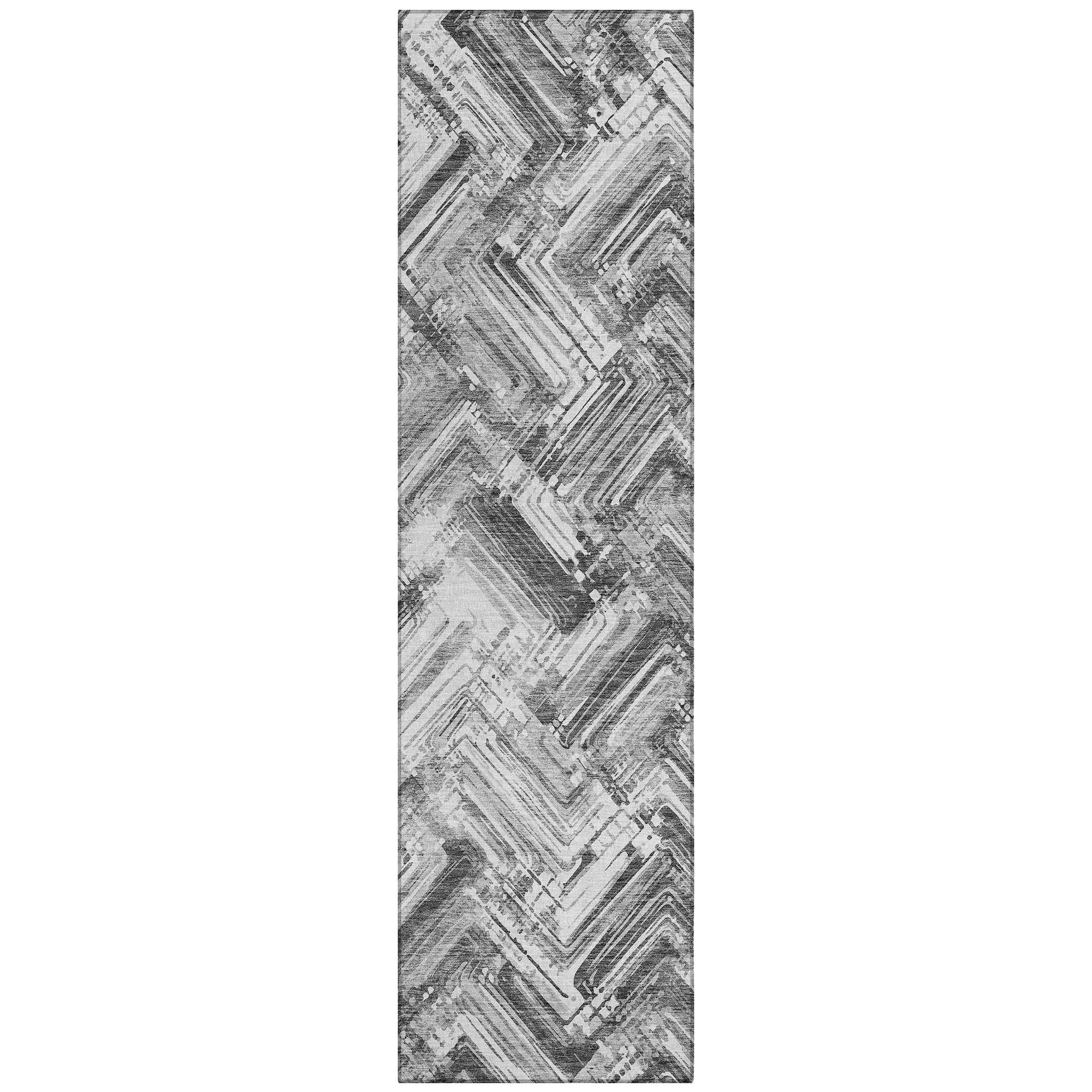 Machine Washable Indoor/ Outdoor Chantille Modern Chevron Rug