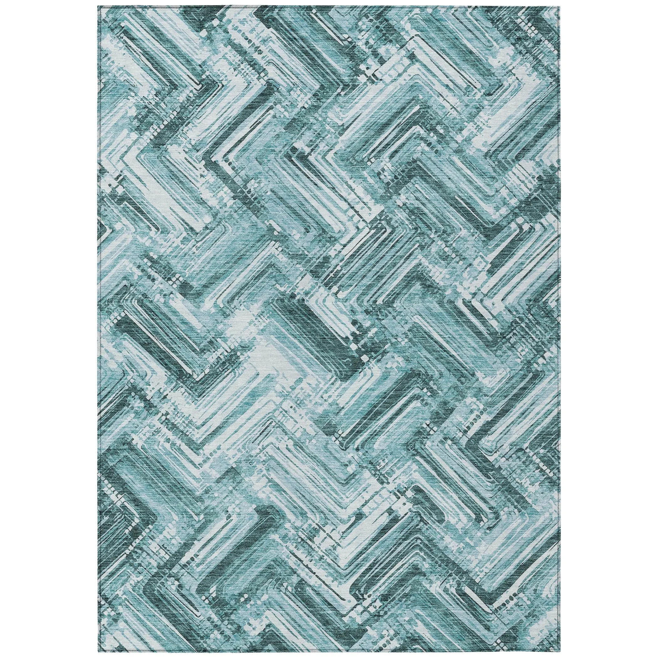 Machine Washable Indoor/ Outdoor Chantille Modern Chevron Rug