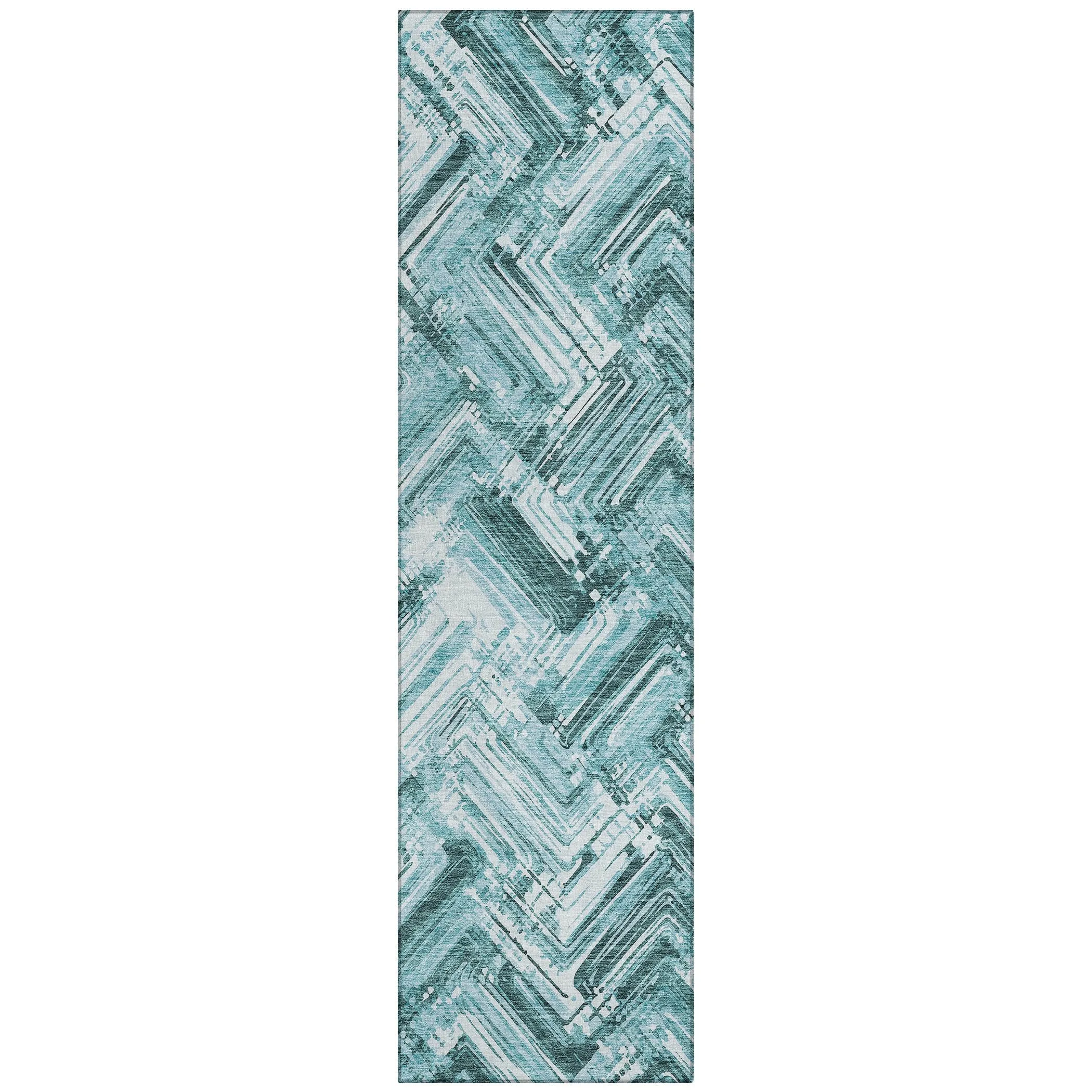 Machine Washable Indoor/ Outdoor Chantille Modern Chevron Rug