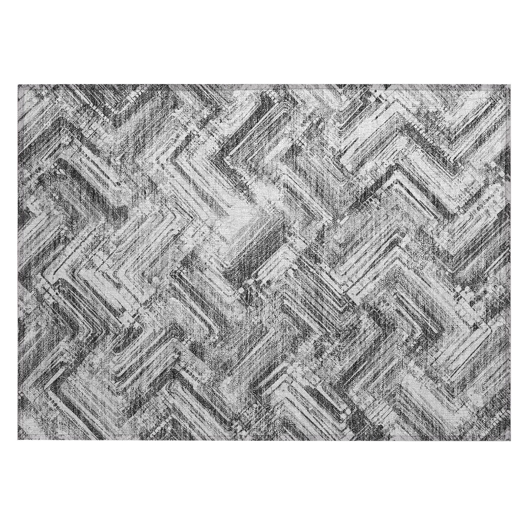 Machine Washable Indoor/ Outdoor Chantille Modern Chevron Rug