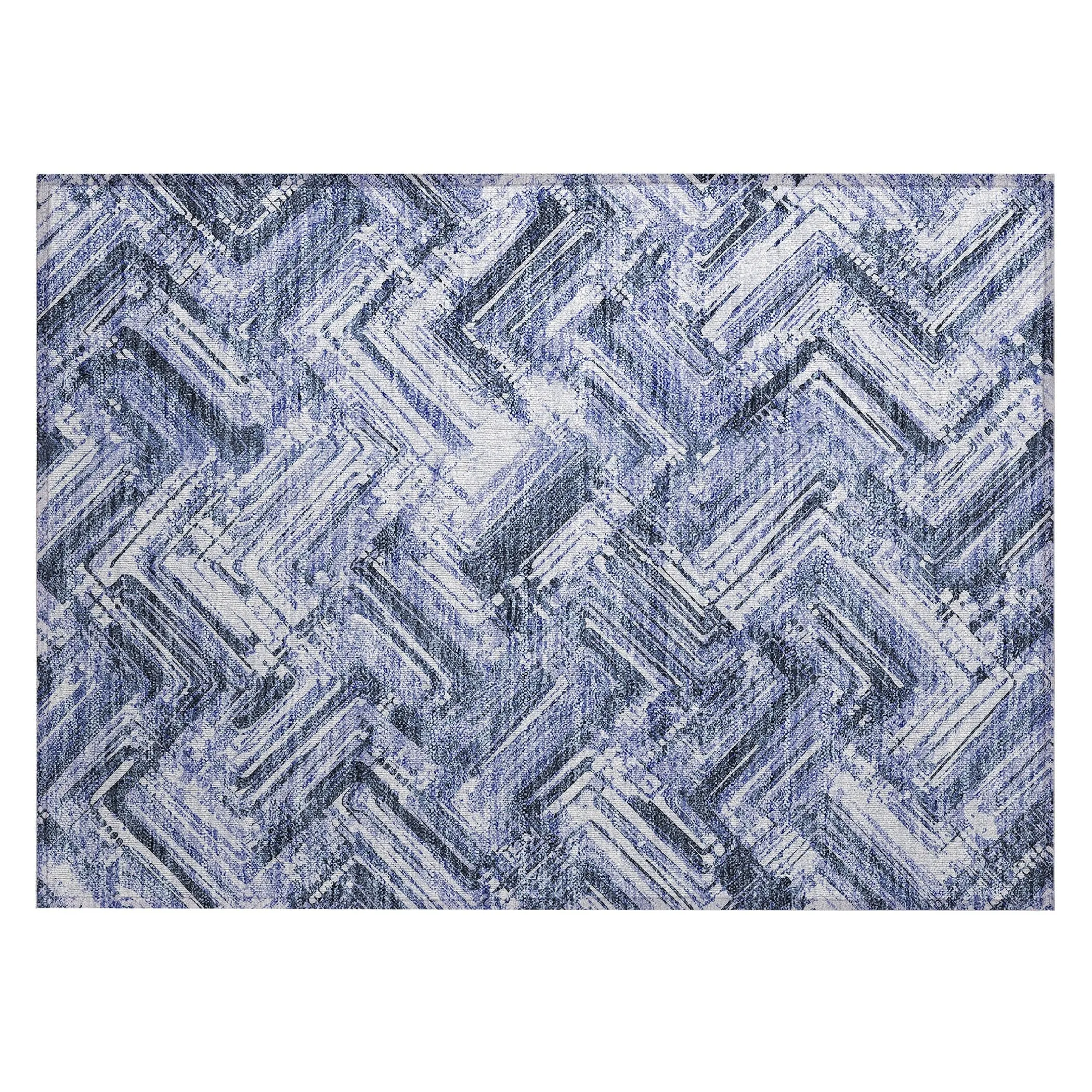 Machine Washable Indoor/ Outdoor Chantille Modern Chevron Rug