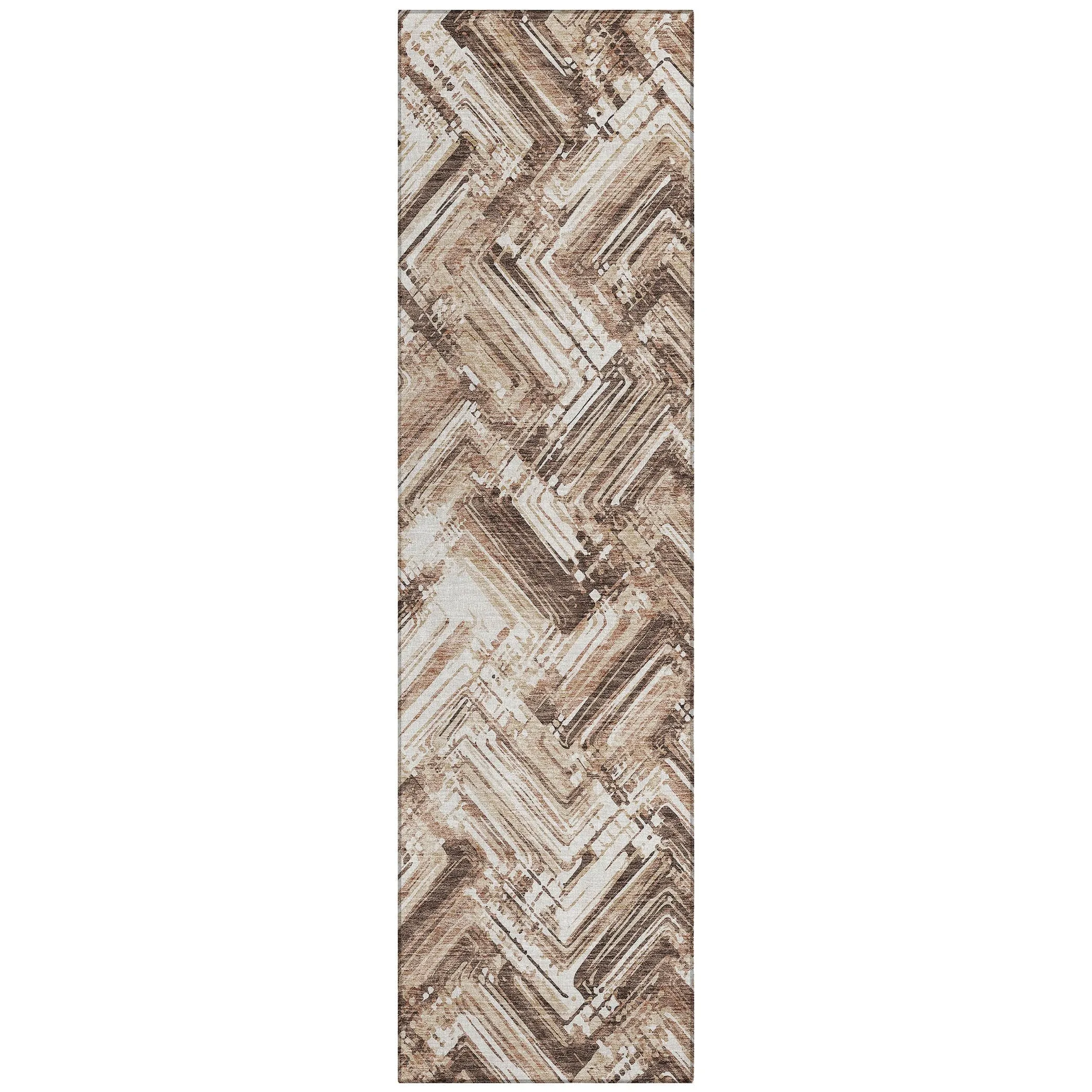 Machine Washable Indoor/ Outdoor Chantille Modern Chevron Rug