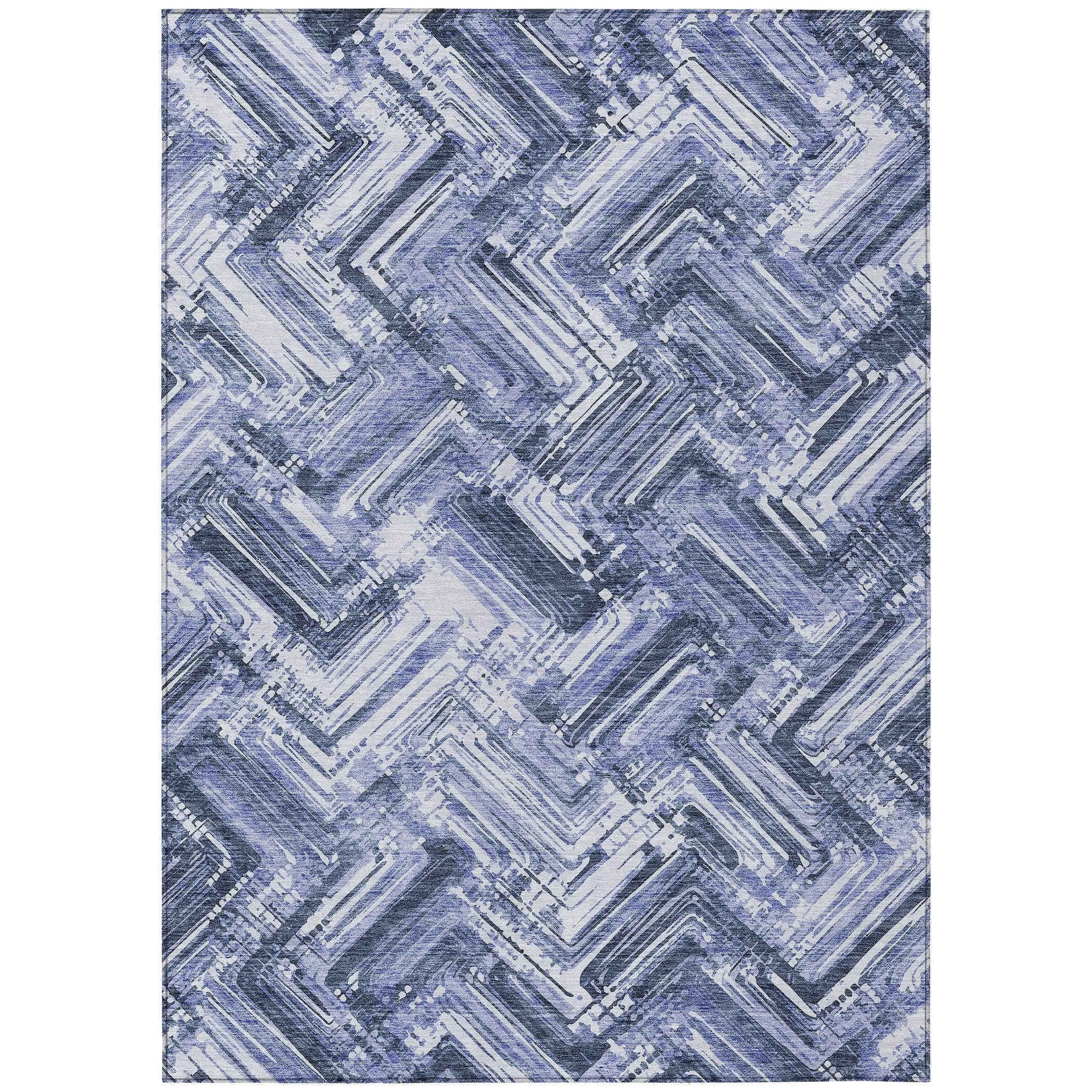Machine Washable Indoor/ Outdoor Chantille Modern Chevron Rug