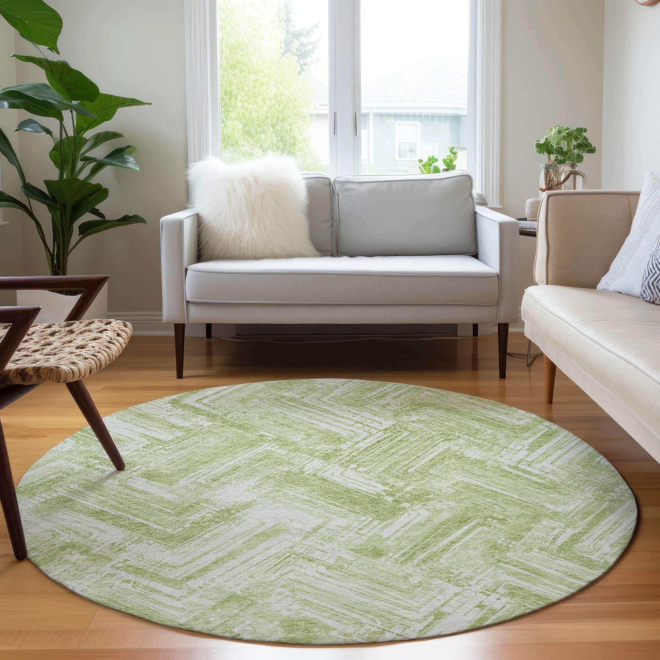 Machine Washable Indoor/ Outdoor Chantille Modern Chevron Rug