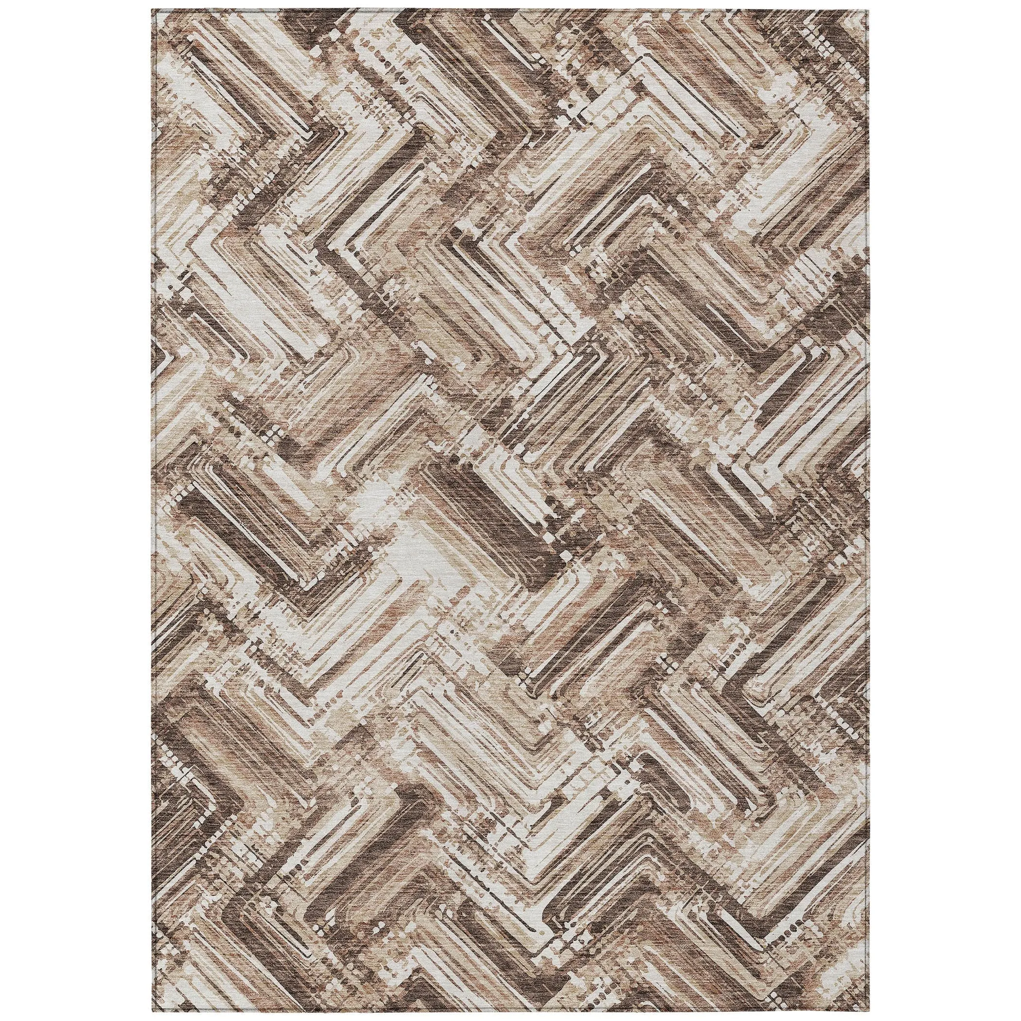 Machine Washable Indoor/ Outdoor Chantille Modern Chevron Rug