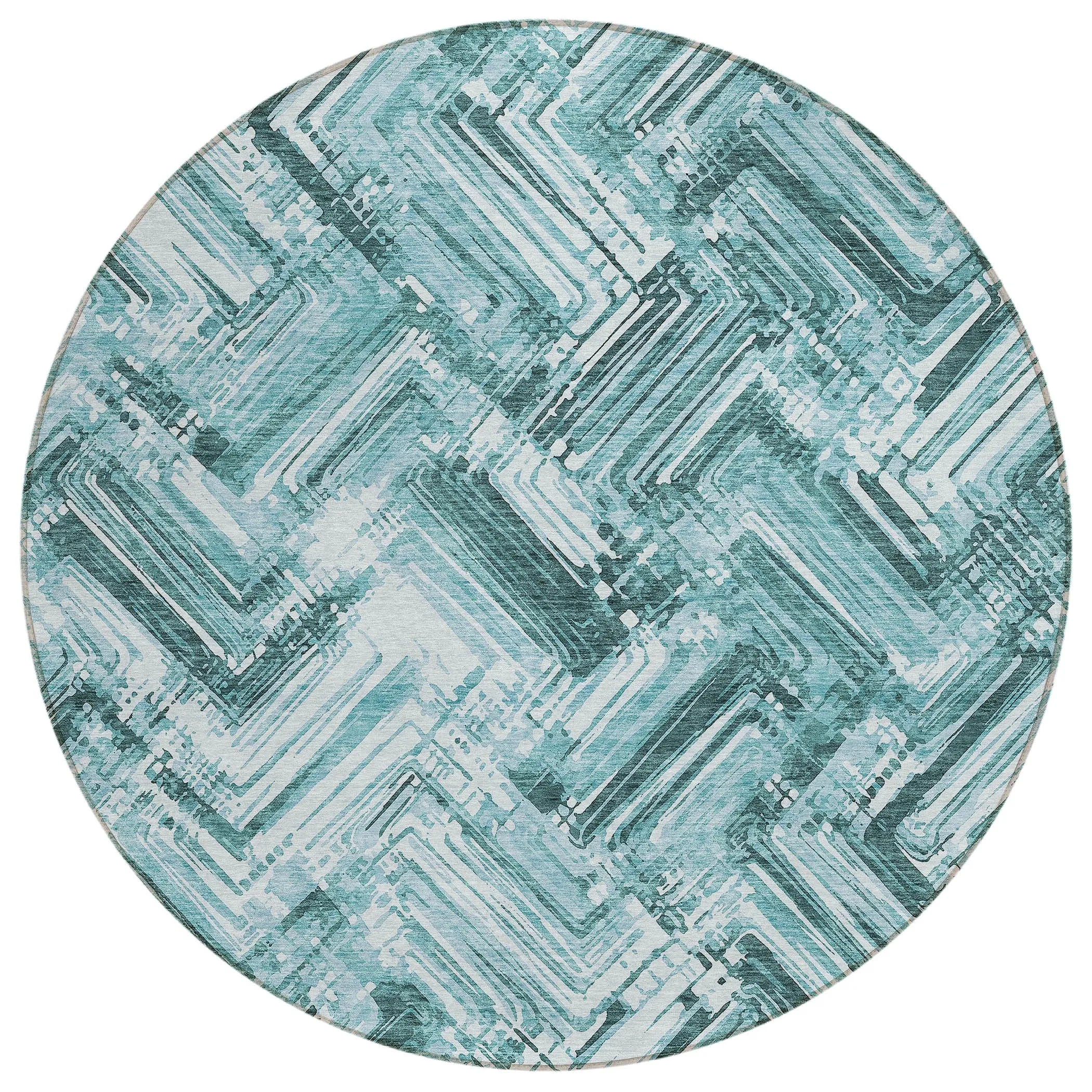 Machine Washable Indoor/ Outdoor Chantille Modern Chevron Rug
