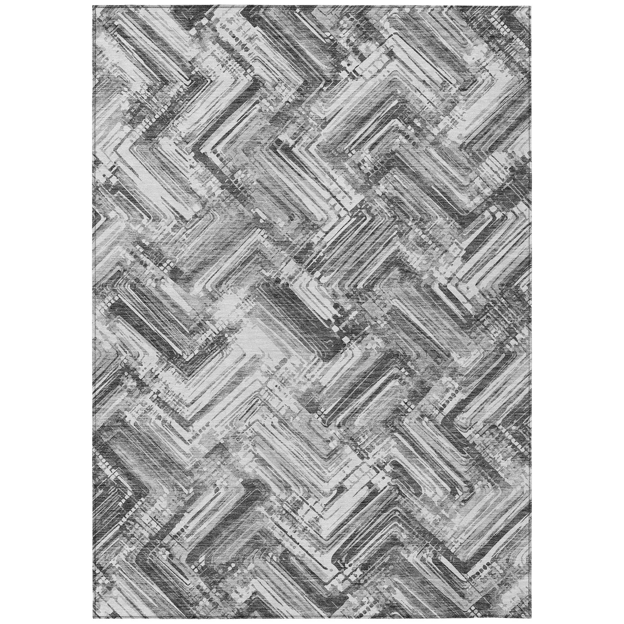 Machine Washable Indoor/ Outdoor Chantille Modern Chevron Rug
