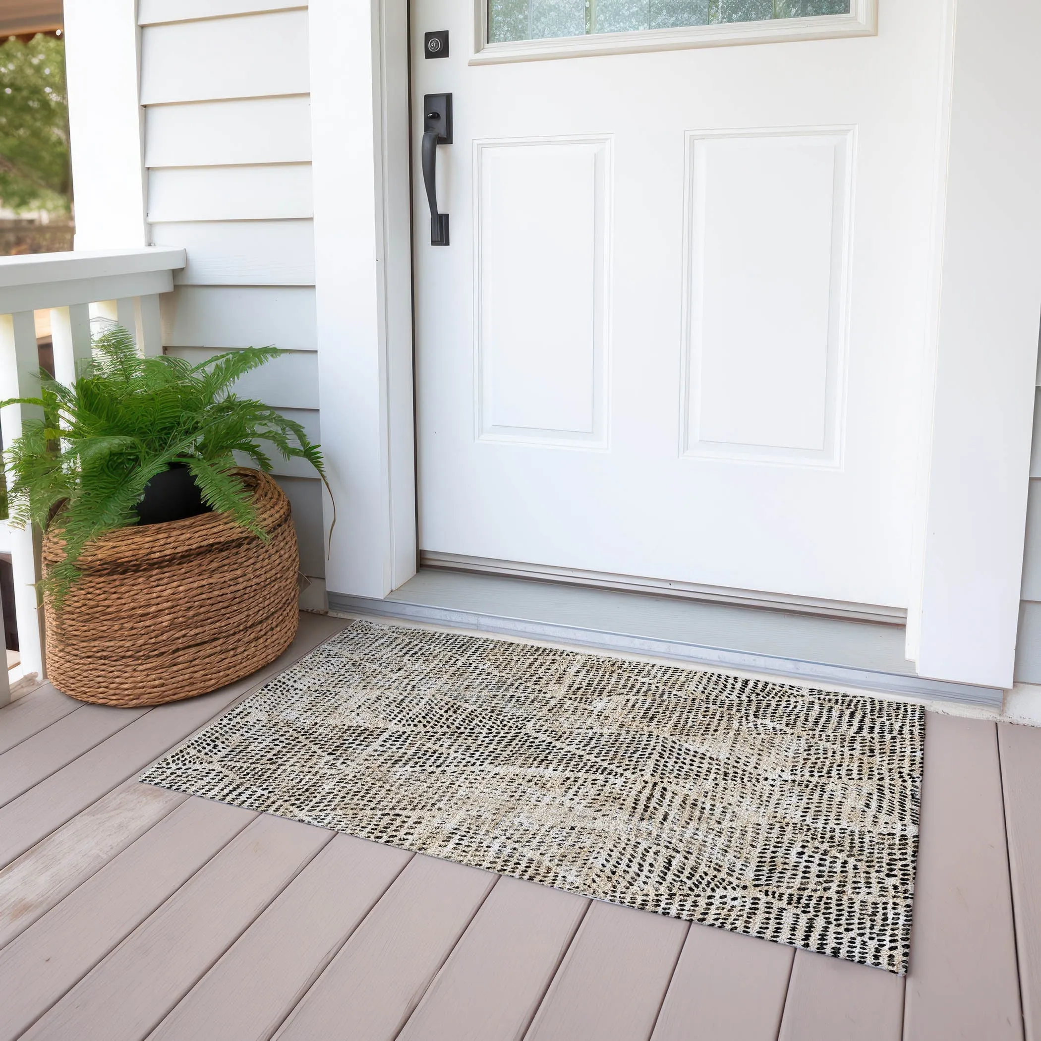Machine Washable Indoor/ Outdoor Chantille Modern Diamonds Rug