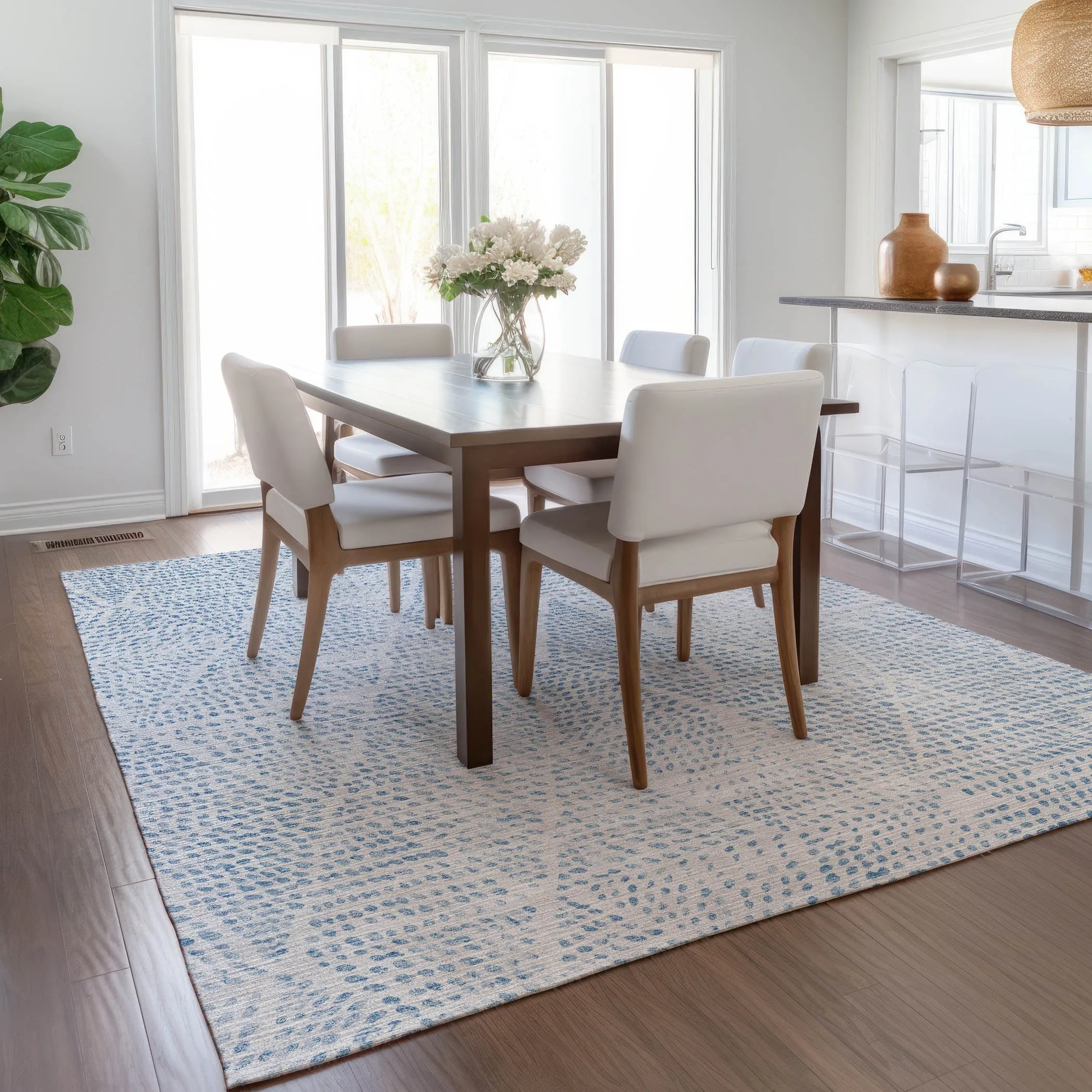 Machine Washable Indoor/ Outdoor Chantille Modern Diamonds Rug