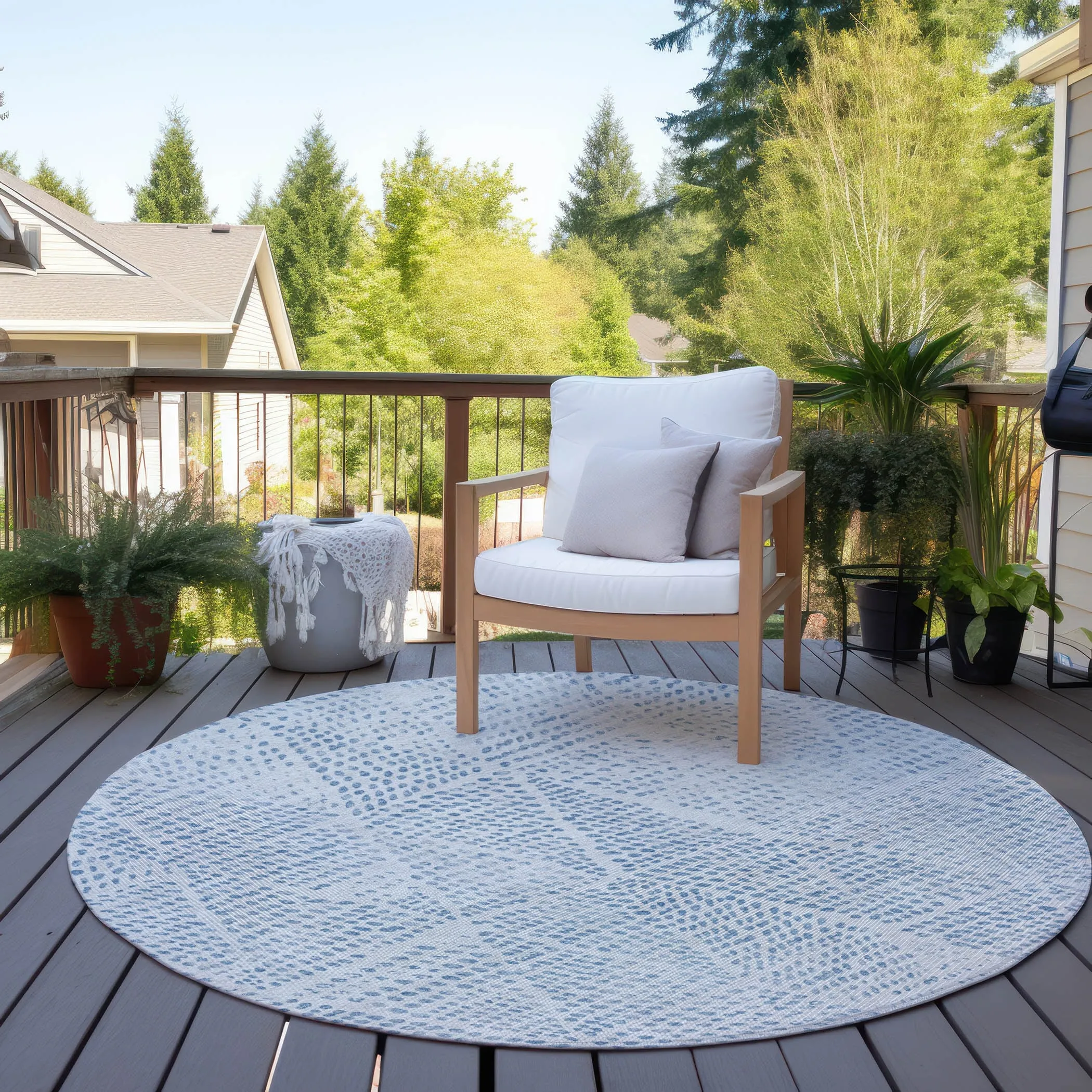 Machine Washable Indoor/ Outdoor Chantille Modern Diamonds Rug