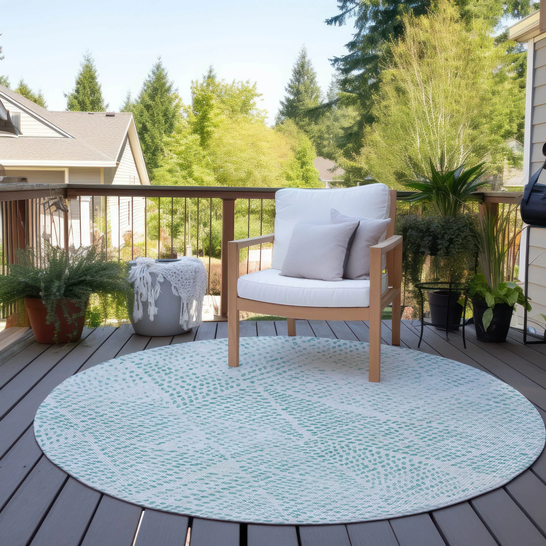 Machine Washable Indoor/ Outdoor Chantille Modern Diamonds Rug