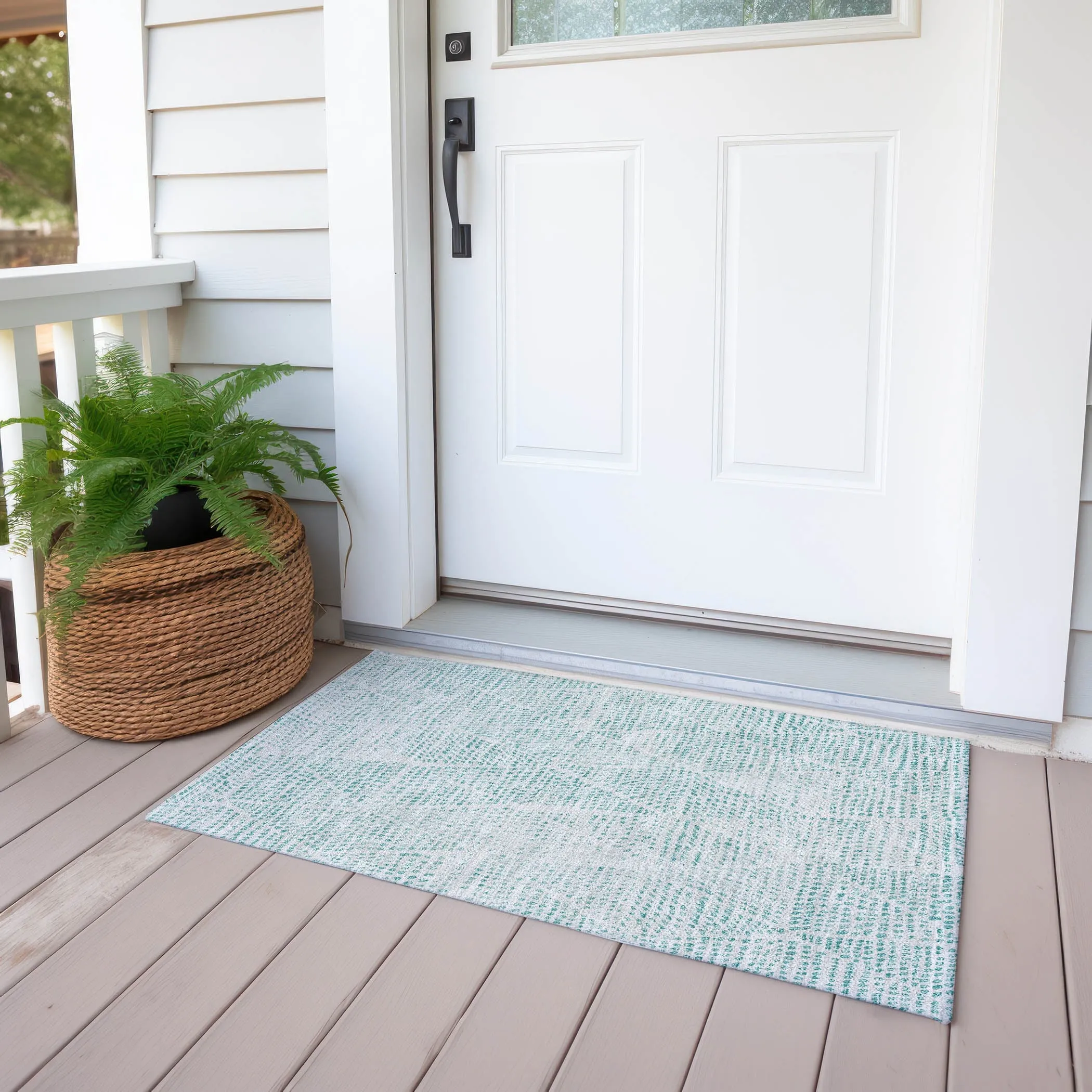 Machine Washable Indoor/ Outdoor Chantille Modern Diamonds Rug