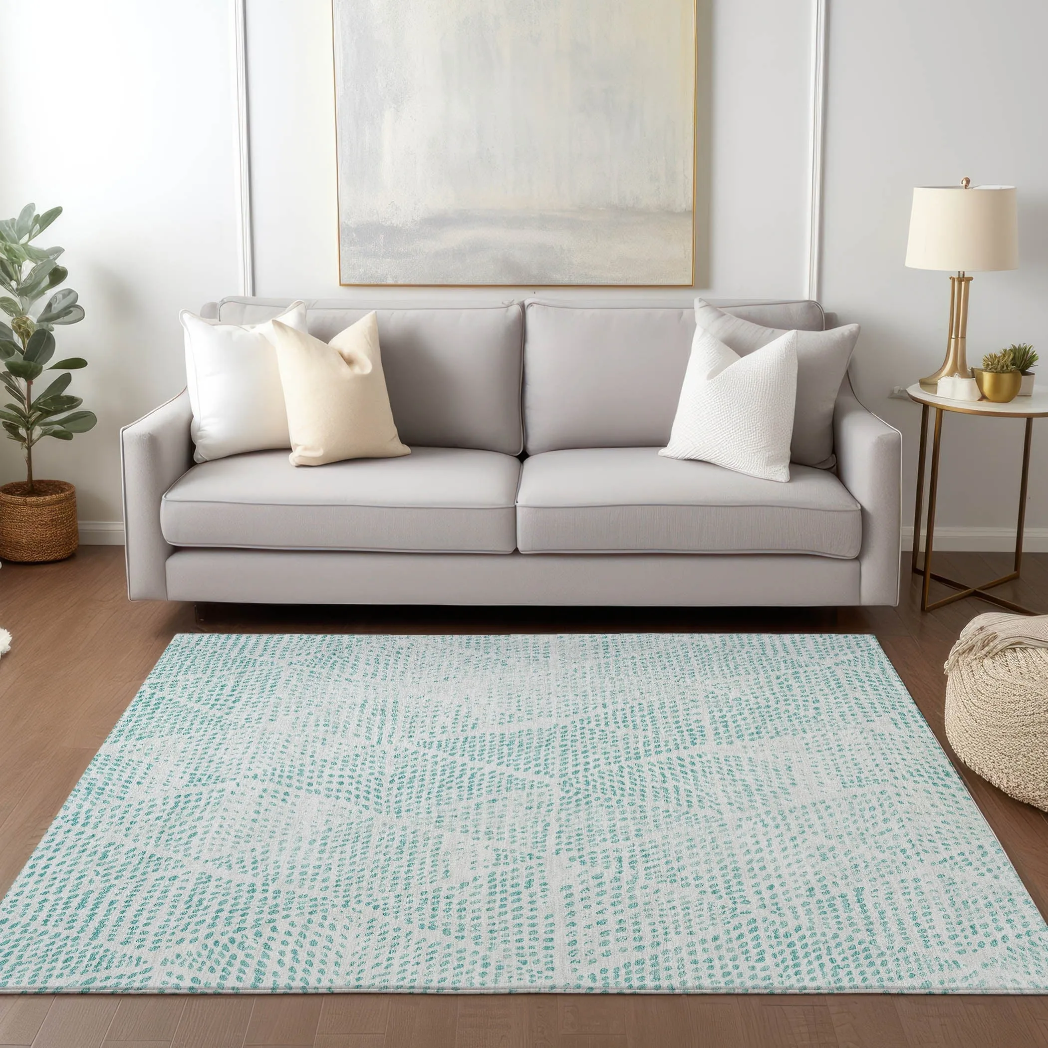 Machine Washable Indoor/ Outdoor Chantille Modern Diamonds Rug