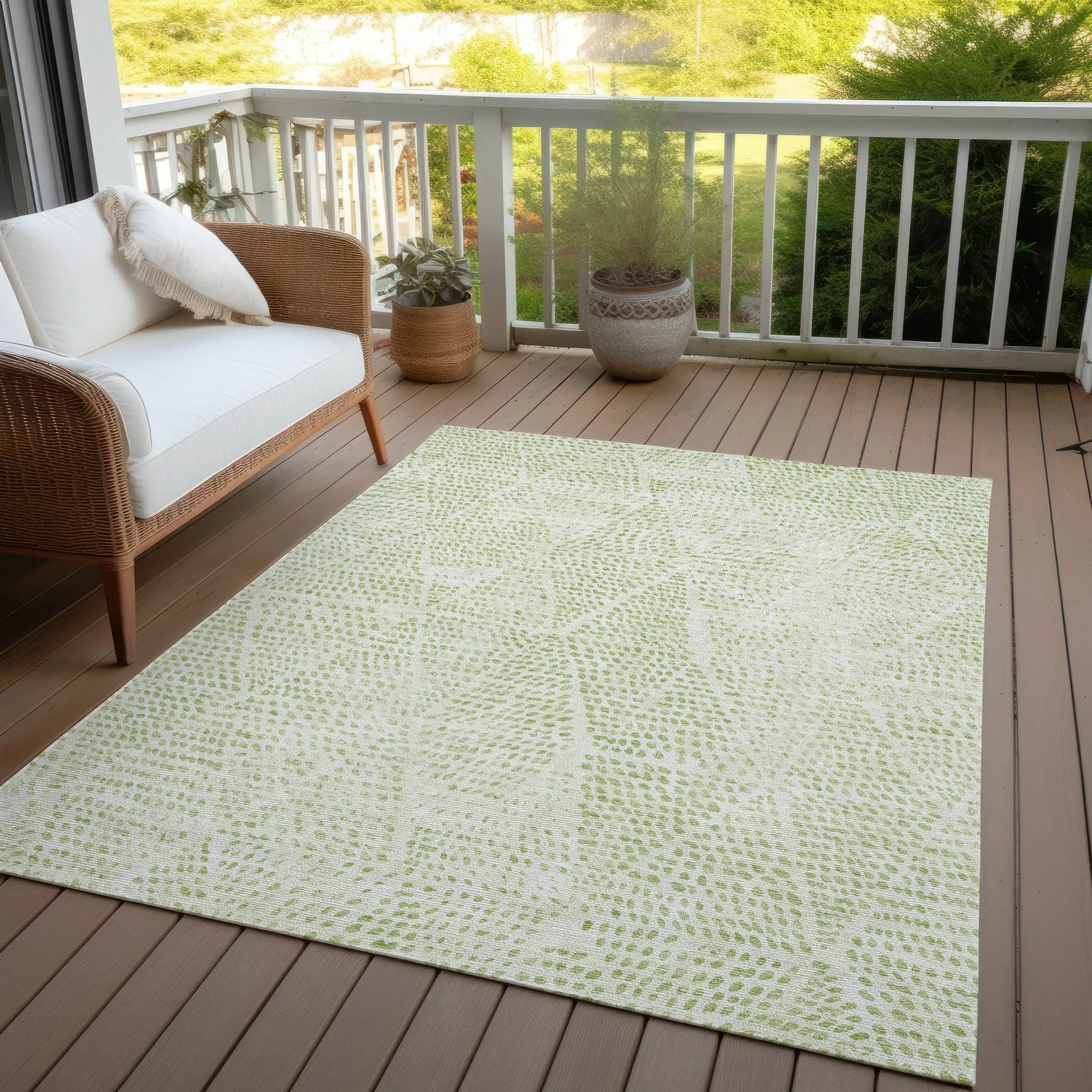 Machine Washable Indoor/ Outdoor Chantille Modern Diamonds Rug