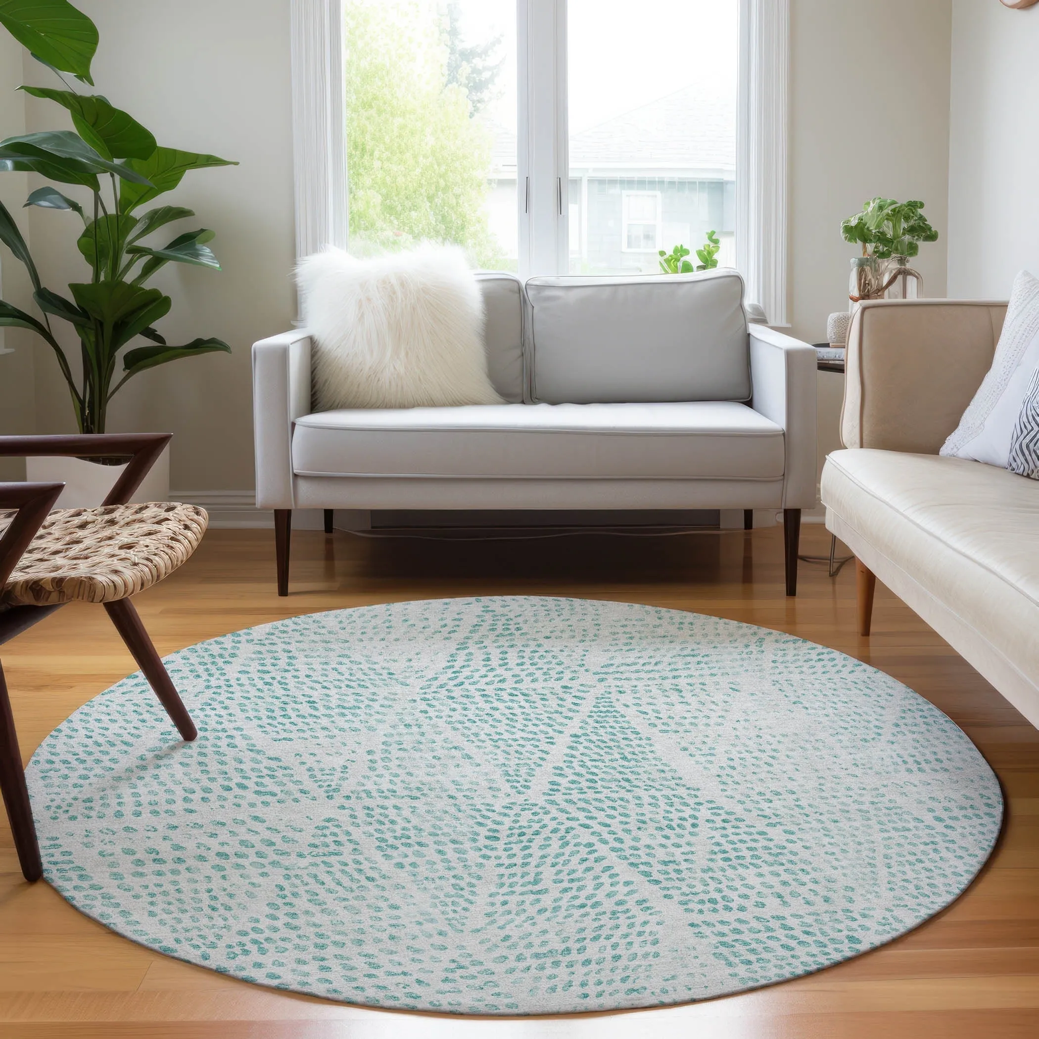Machine Washable Indoor/ Outdoor Chantille Modern Diamonds Rug
