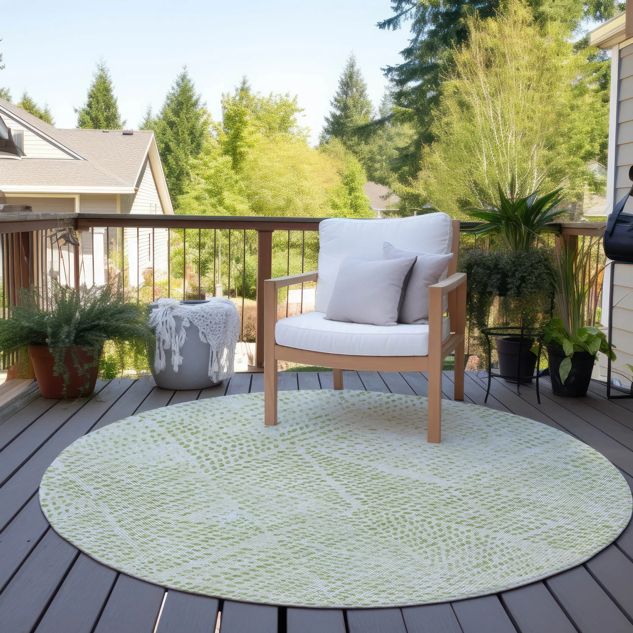 Machine Washable Indoor/ Outdoor Chantille Modern Diamonds Rug