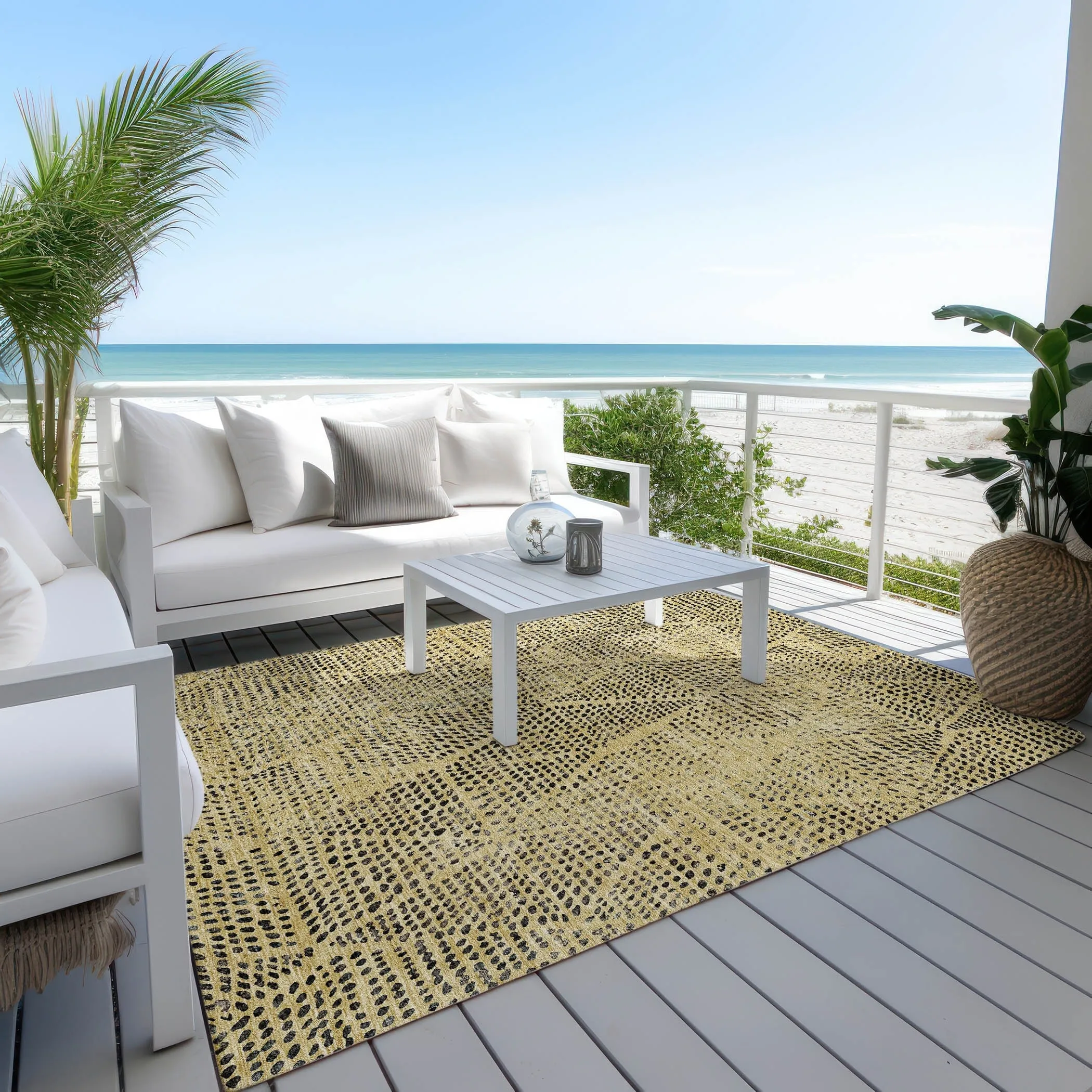 Machine Washable Indoor/ Outdoor Chantille Modern Diamonds Rug