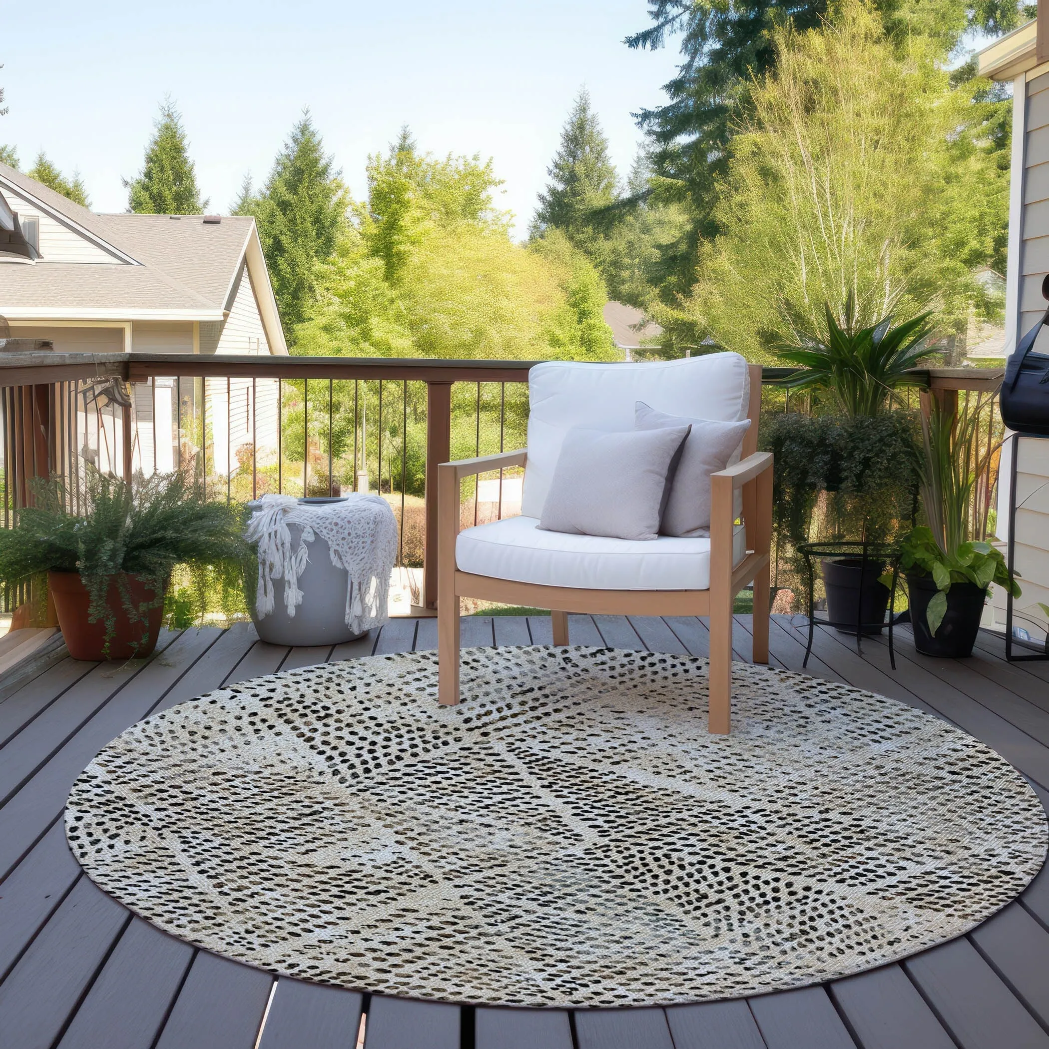Machine Washable Indoor/ Outdoor Chantille Modern Diamonds Rug
