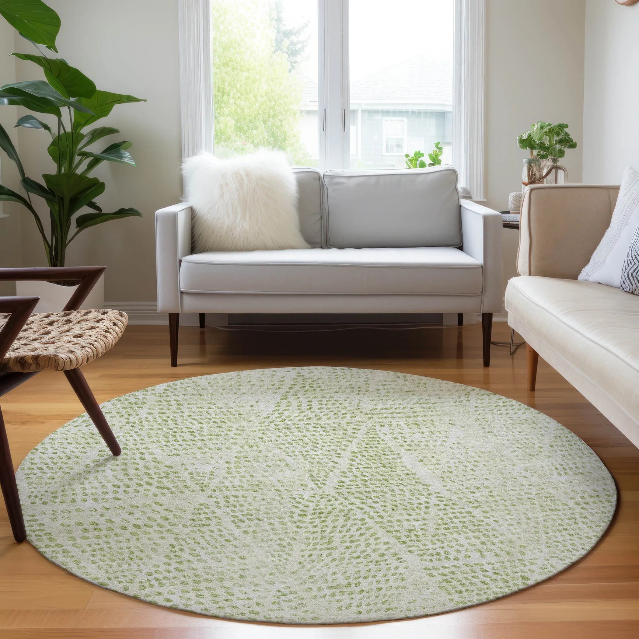 Machine Washable Indoor/ Outdoor Chantille Modern Diamonds Rug