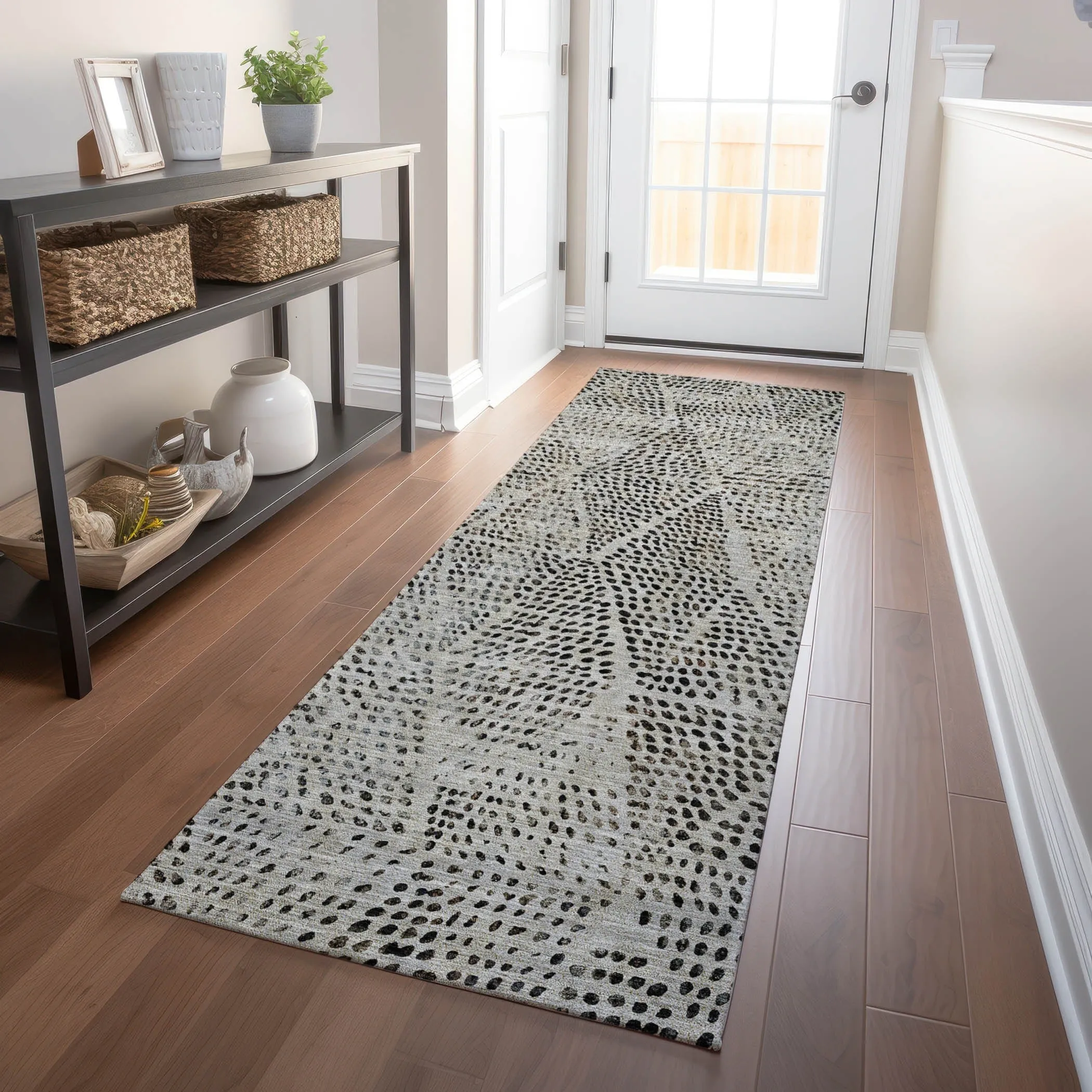 Machine Washable Indoor/ Outdoor Chantille Modern Diamonds Rug