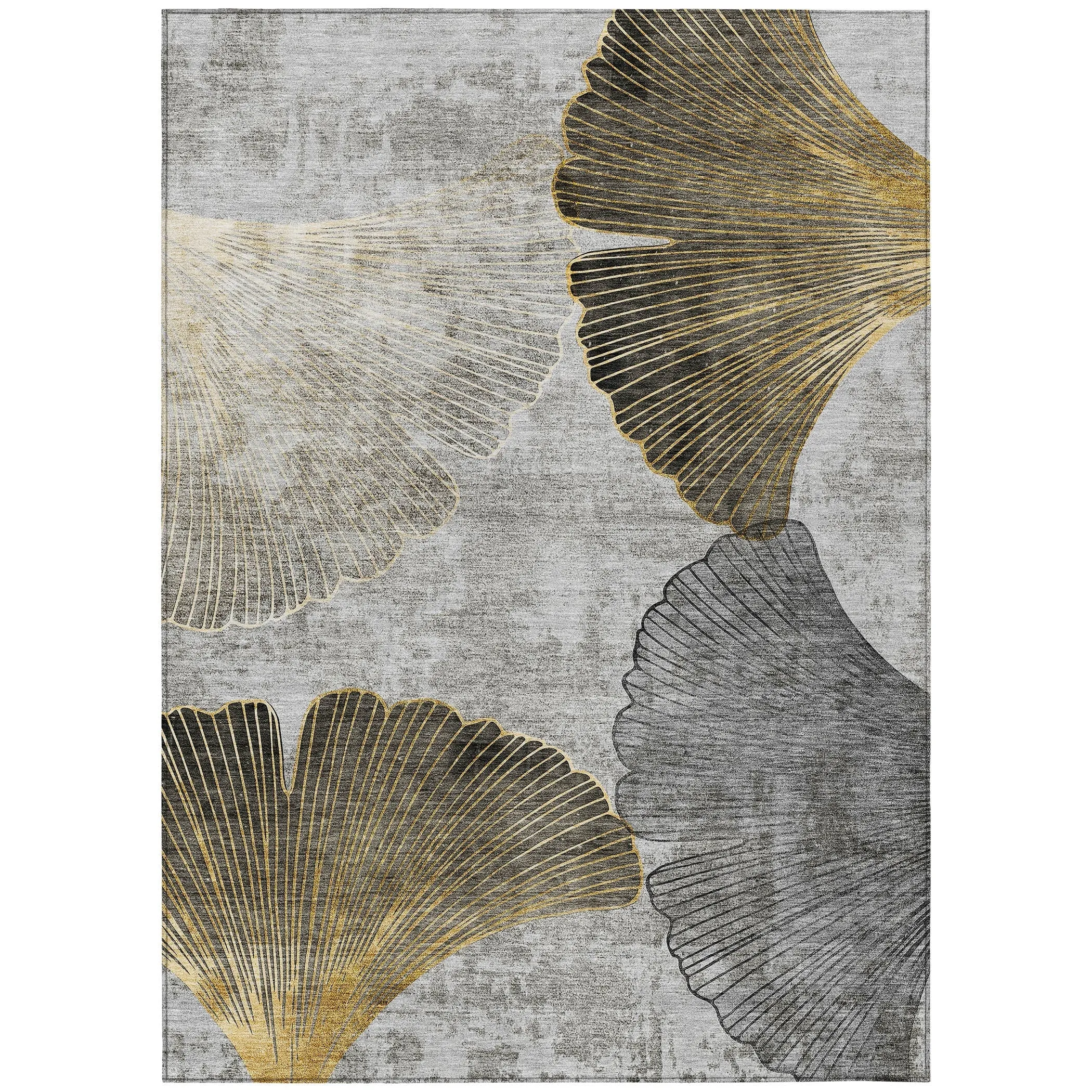 Machine Washable Indoor/ Outdoor Chantille Modern Floral Rug
