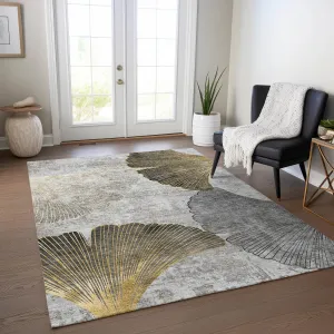 Machine Washable Indoor/ Outdoor Chantille Modern Floral Rug