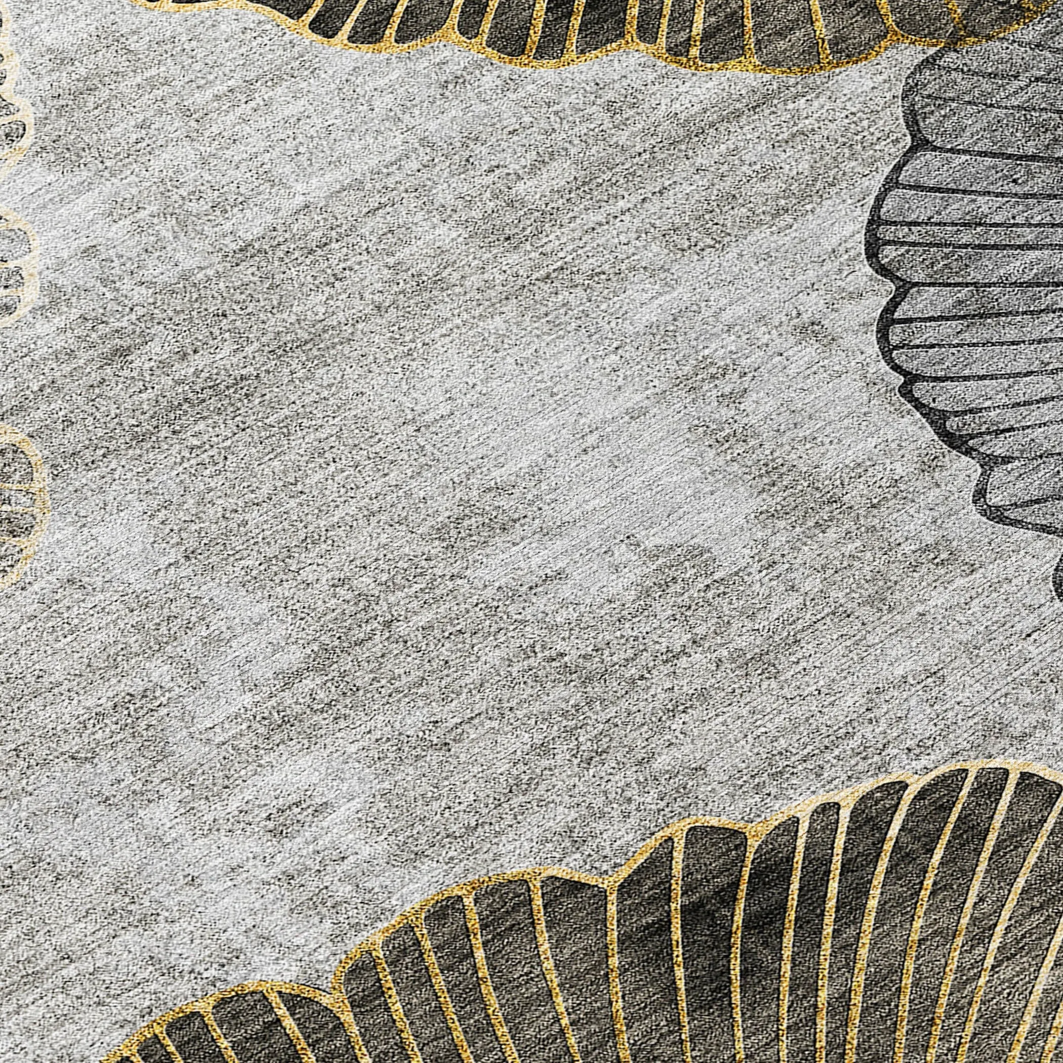 Machine Washable Indoor/ Outdoor Chantille Modern Floral Rug