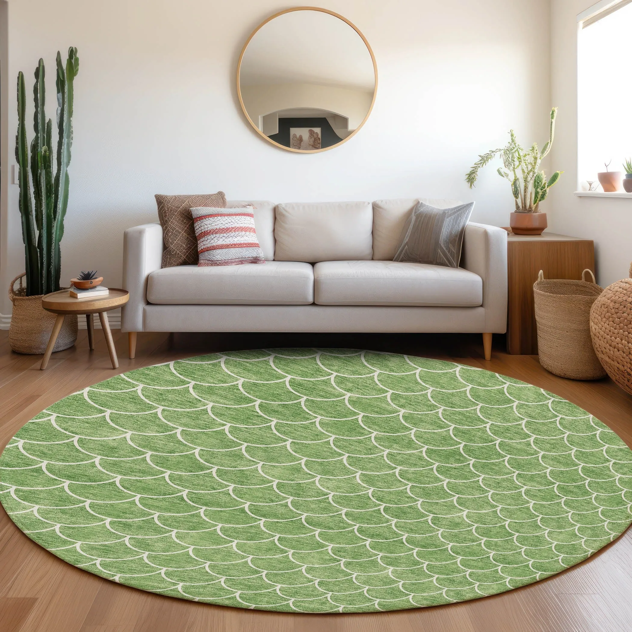 Machine Washable Indoor/ Outdoor Chantille Modern Geo Rug