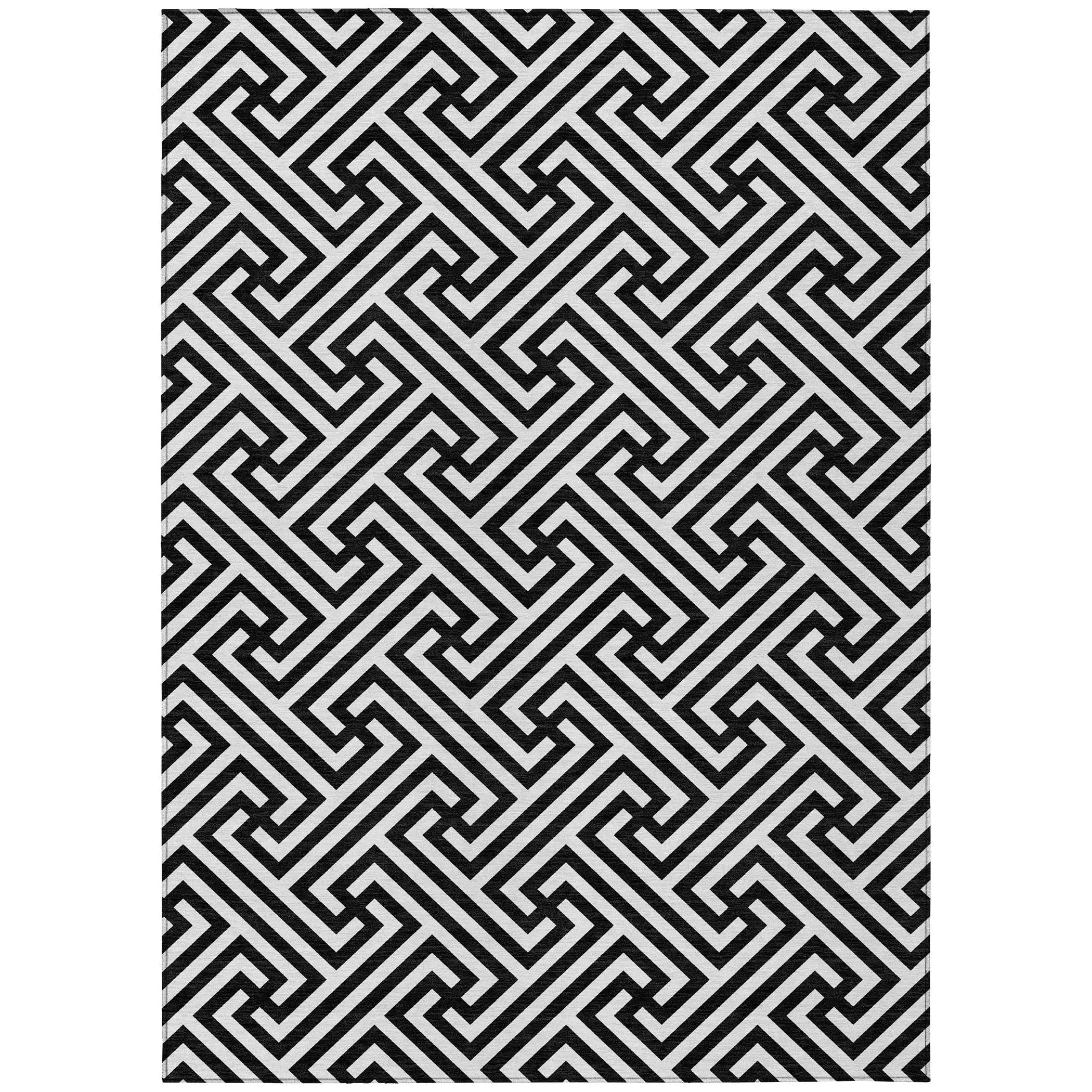 Machine Washable Indoor/ Outdoor Chantille Modern Geo Rug