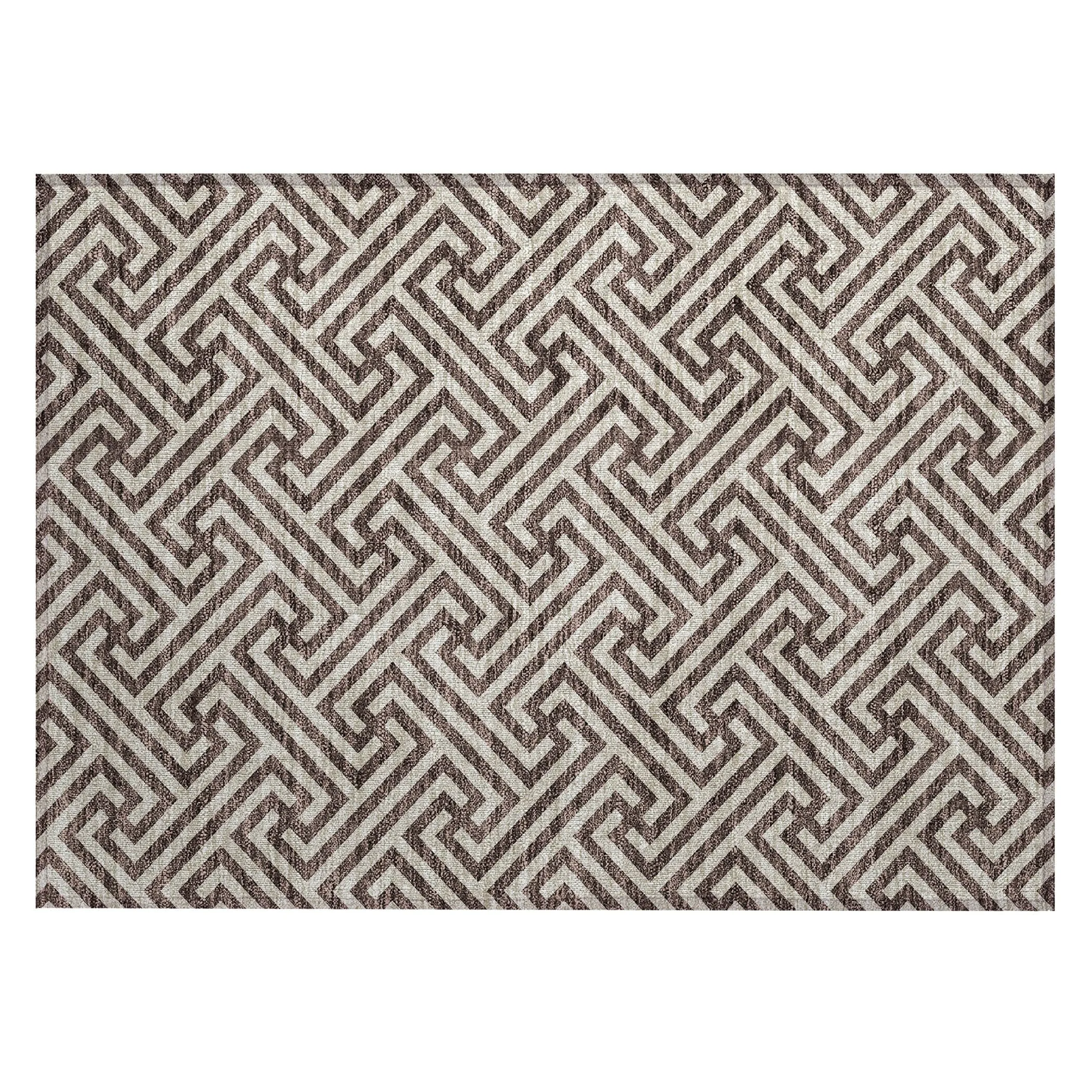Machine Washable Indoor/ Outdoor Chantille Modern Geo Rug