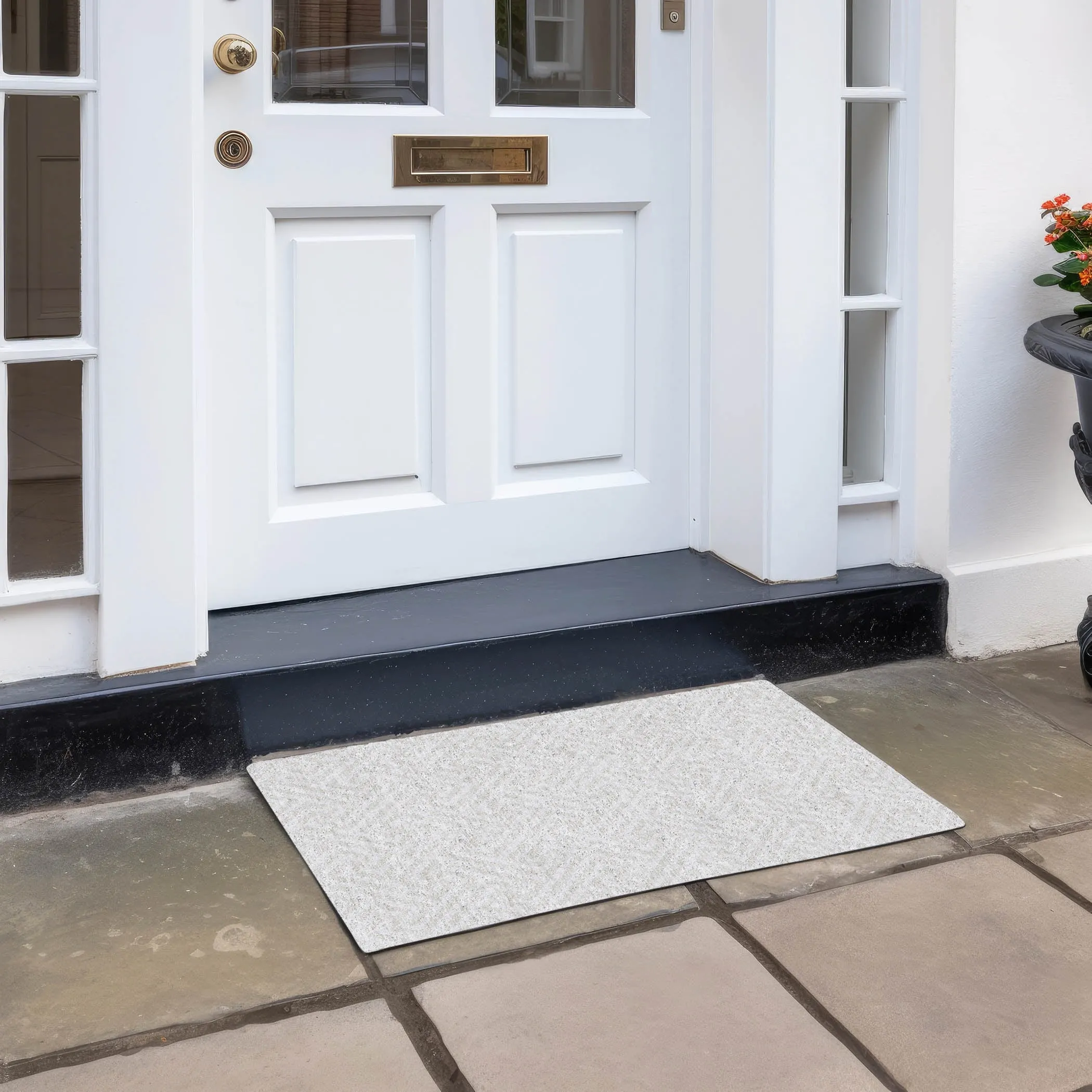 Machine Washable Indoor/ Outdoor Chantille Modern Geo Rug