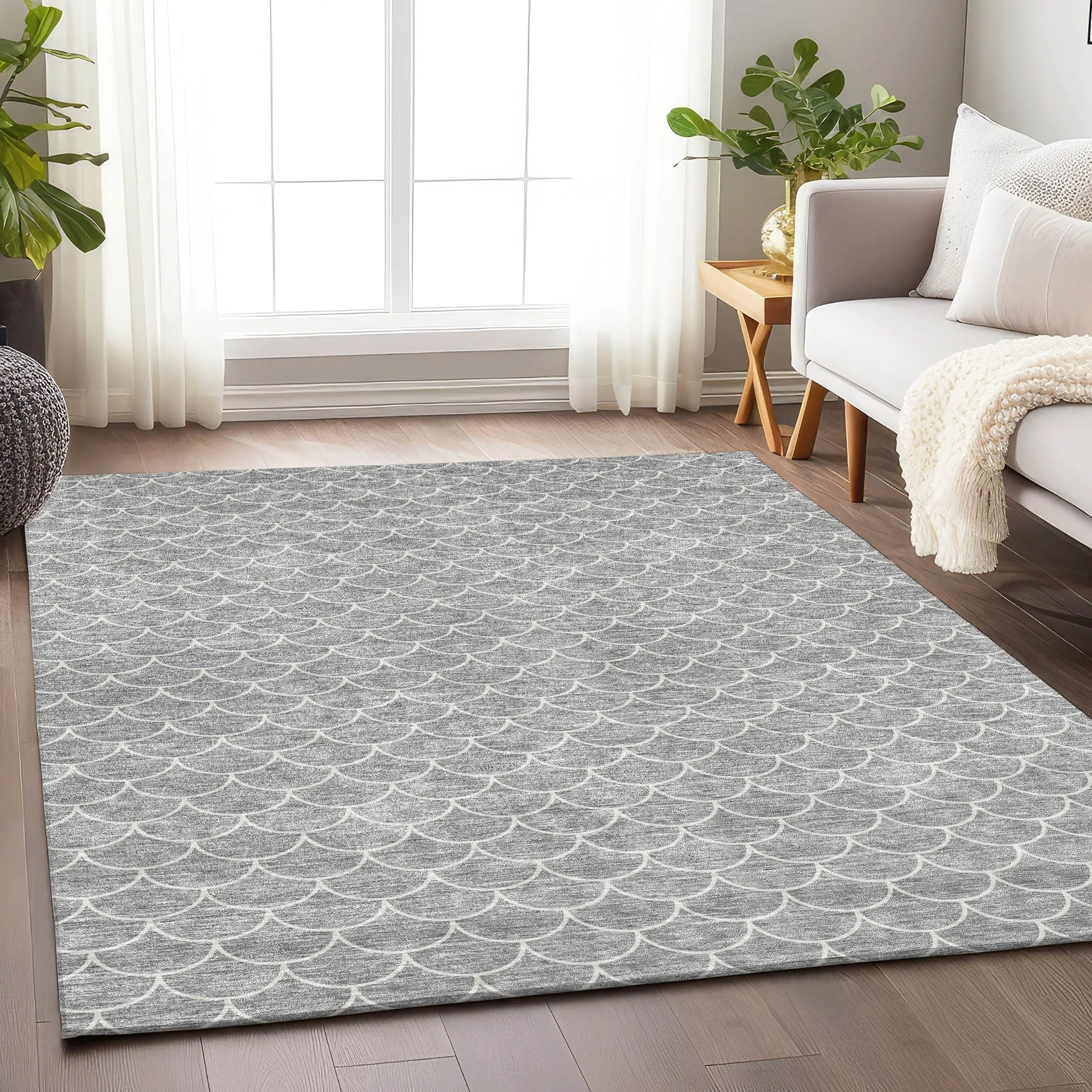 Machine Washable Indoor/ Outdoor Chantille Modern Geo Rug