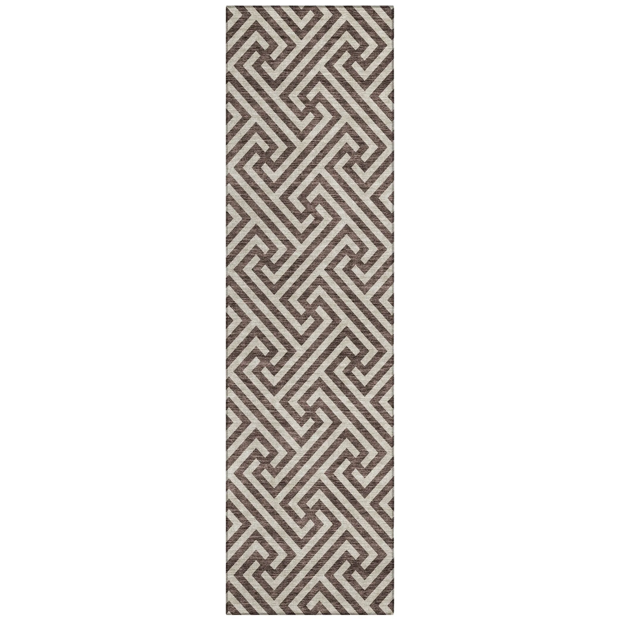 Machine Washable Indoor/ Outdoor Chantille Modern Geo Rug