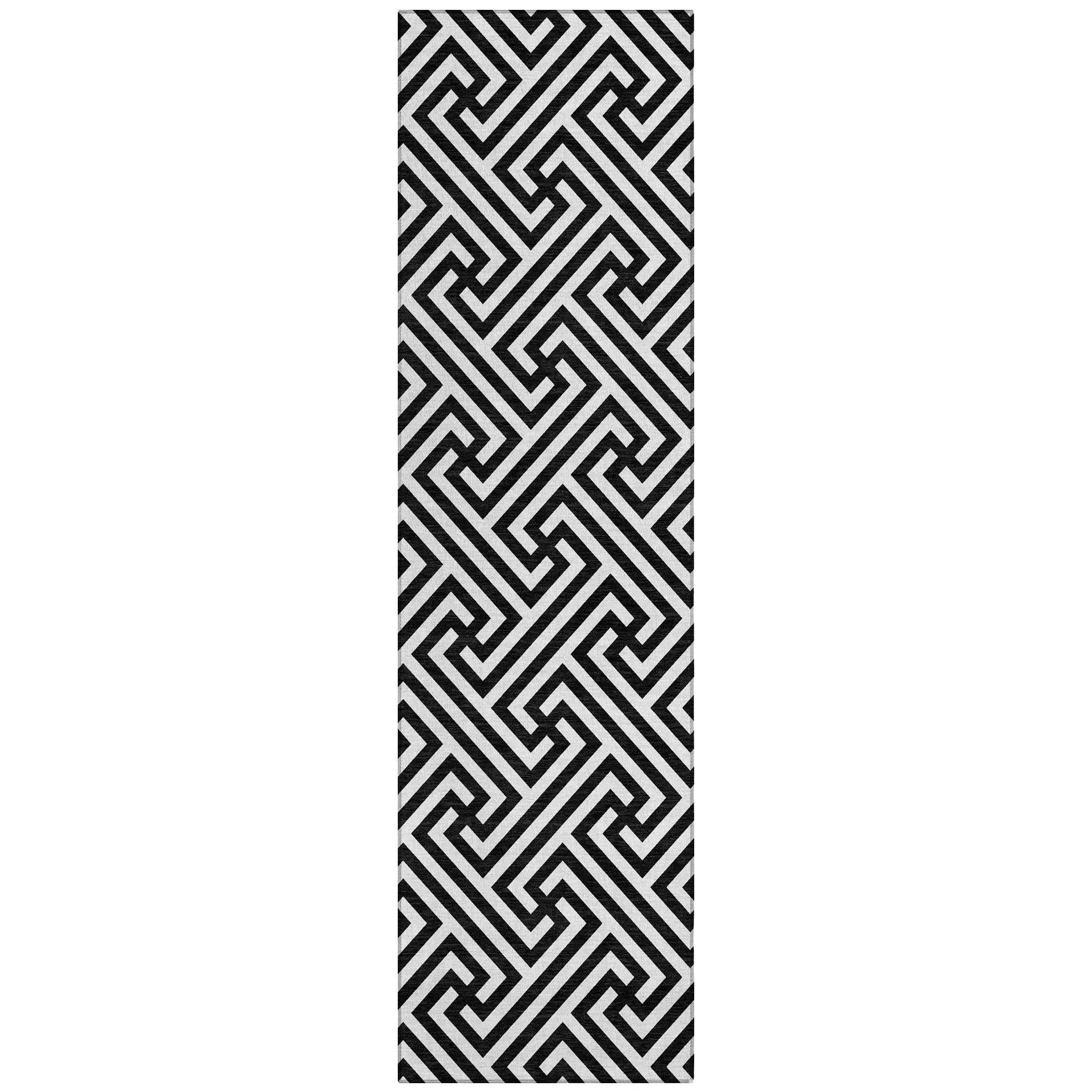 Machine Washable Indoor/ Outdoor Chantille Modern Geo Rug