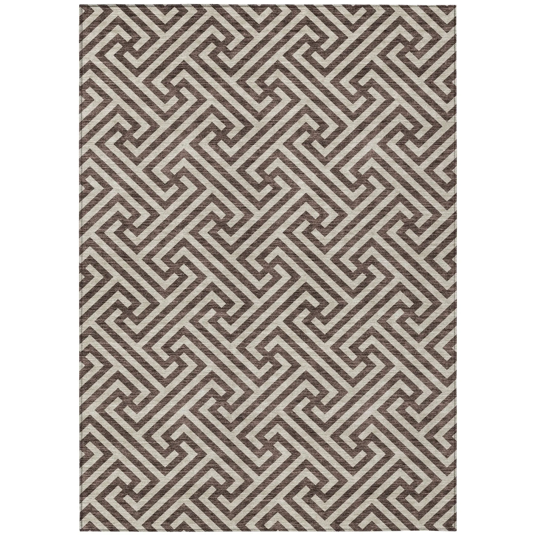 Machine Washable Indoor/ Outdoor Chantille Modern Geo Rug