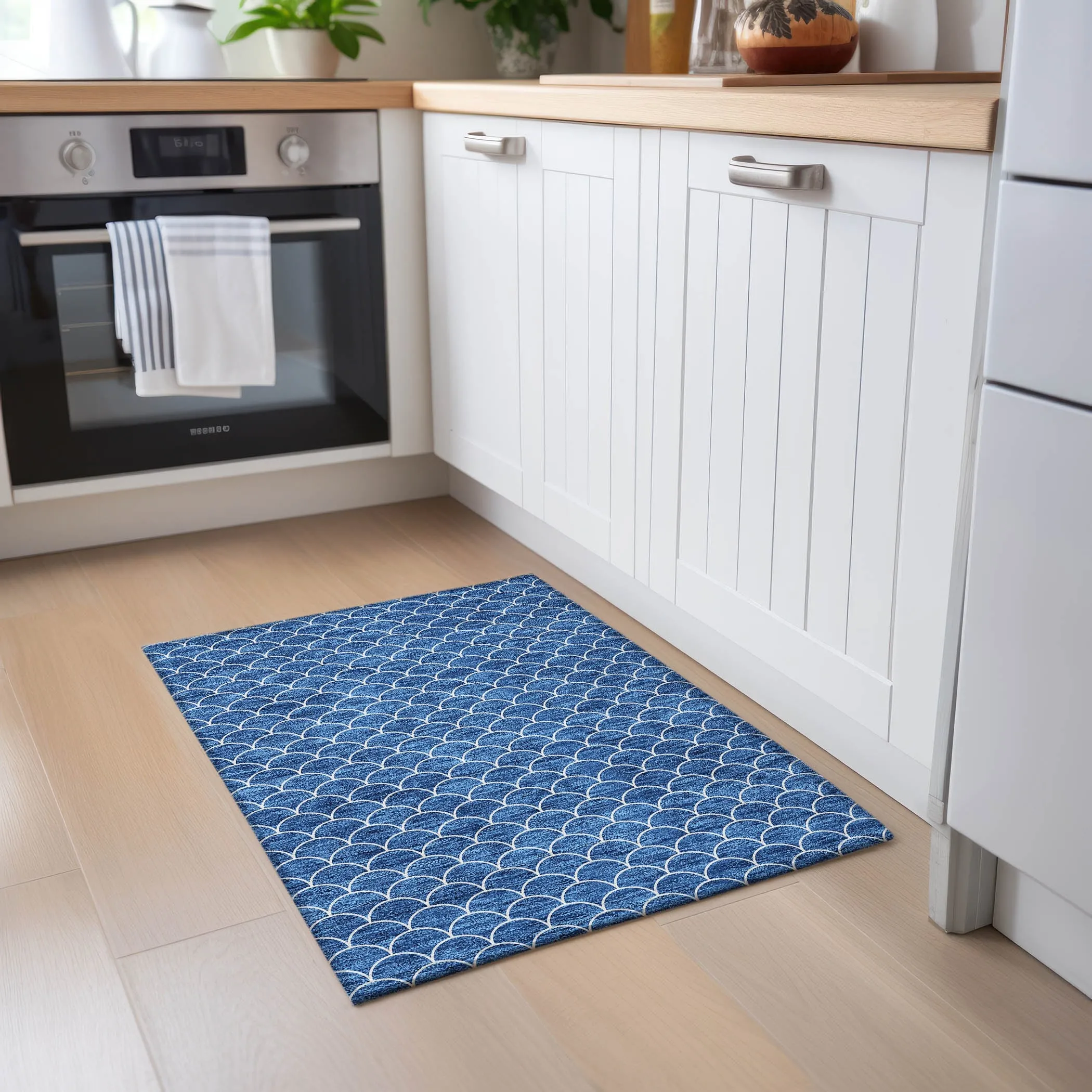 Machine Washable Indoor/ Outdoor Chantille Modern Geo Rug
