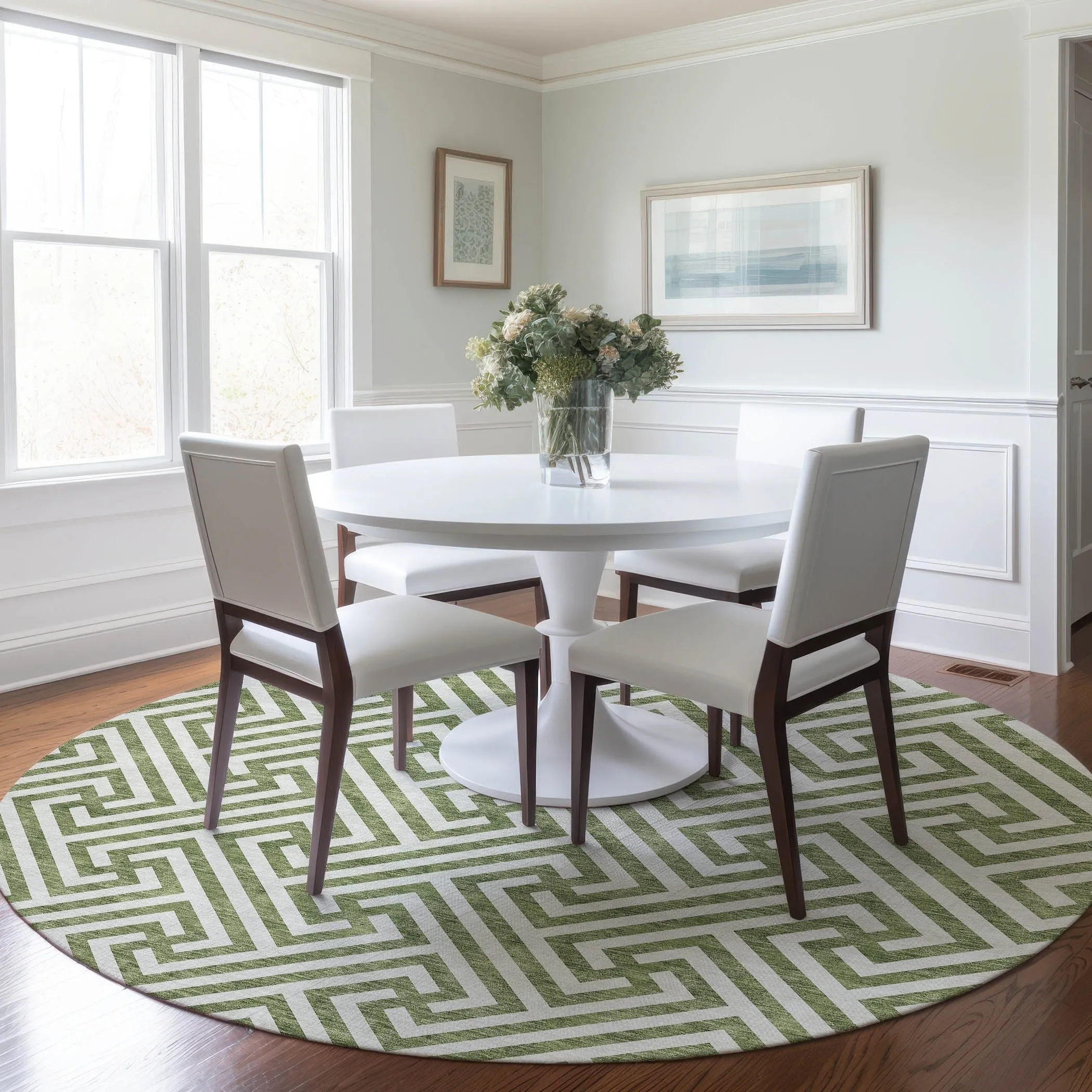 Machine Washable Indoor/ Outdoor Chantille Modern Geo Rug