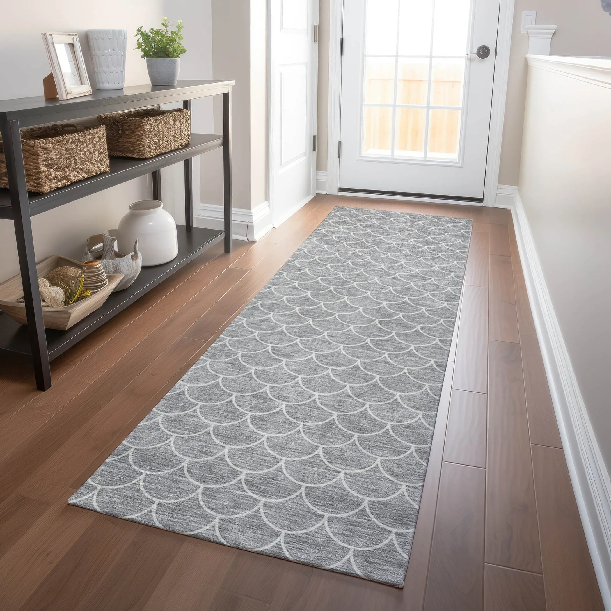 Machine Washable Indoor/ Outdoor Chantille Modern Geo Rug