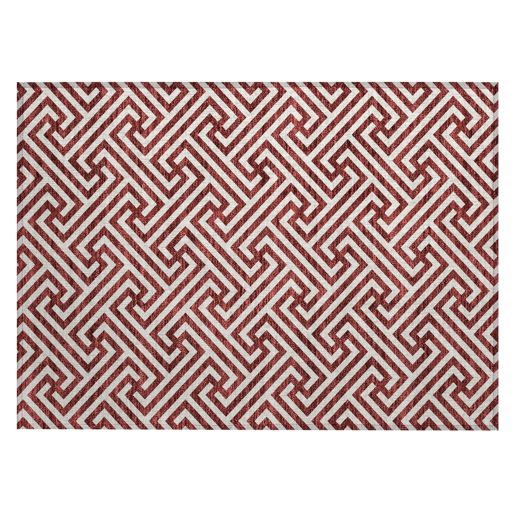 Machine Washable Indoor/ Outdoor Chantille Modern Geo Rug