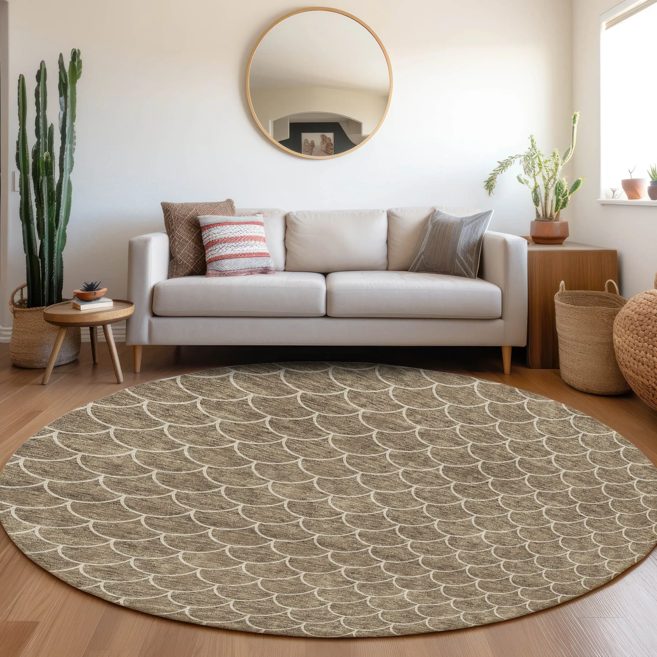 Machine Washable Indoor/ Outdoor Chantille Modern Geo Rug