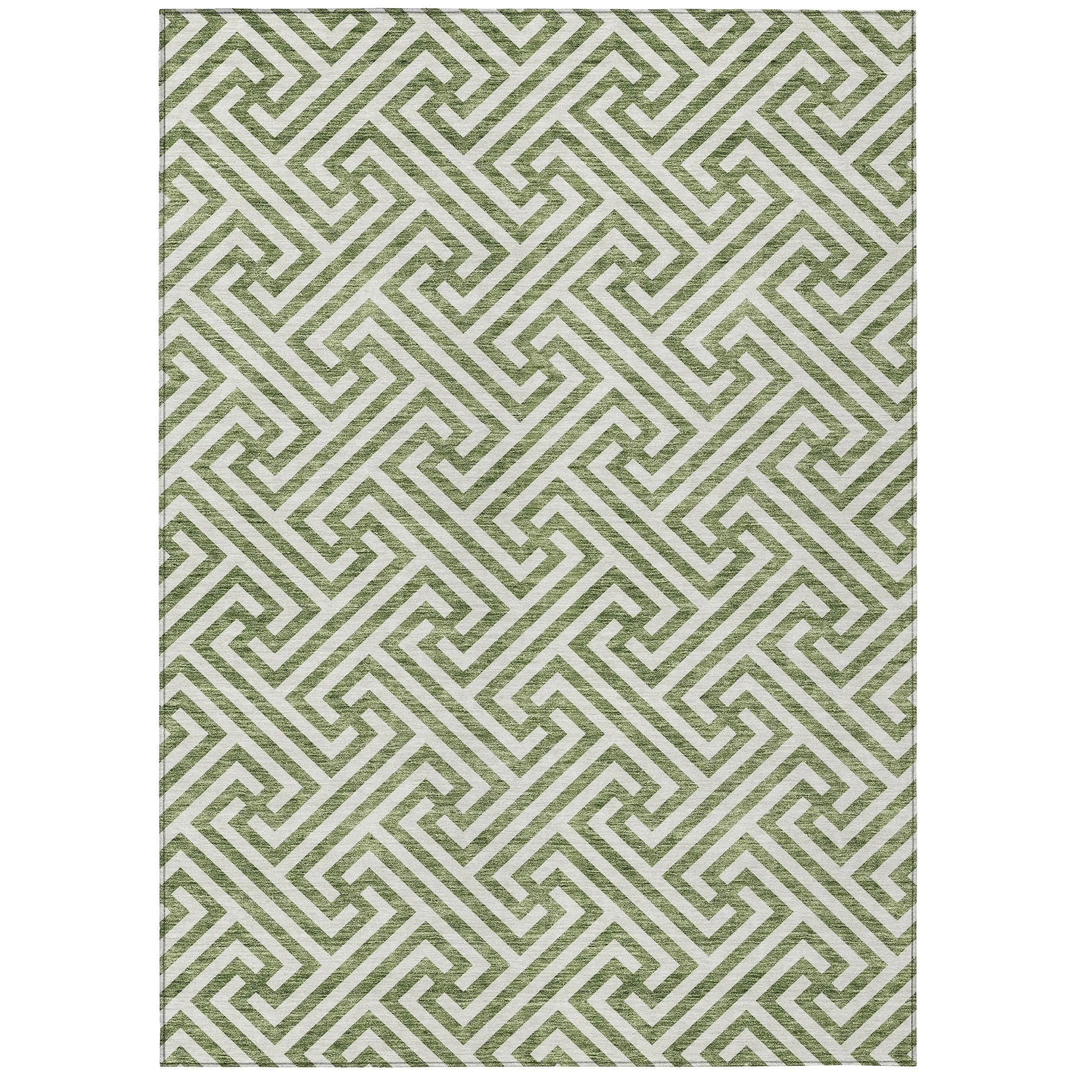 Machine Washable Indoor/ Outdoor Chantille Modern Geo Rug