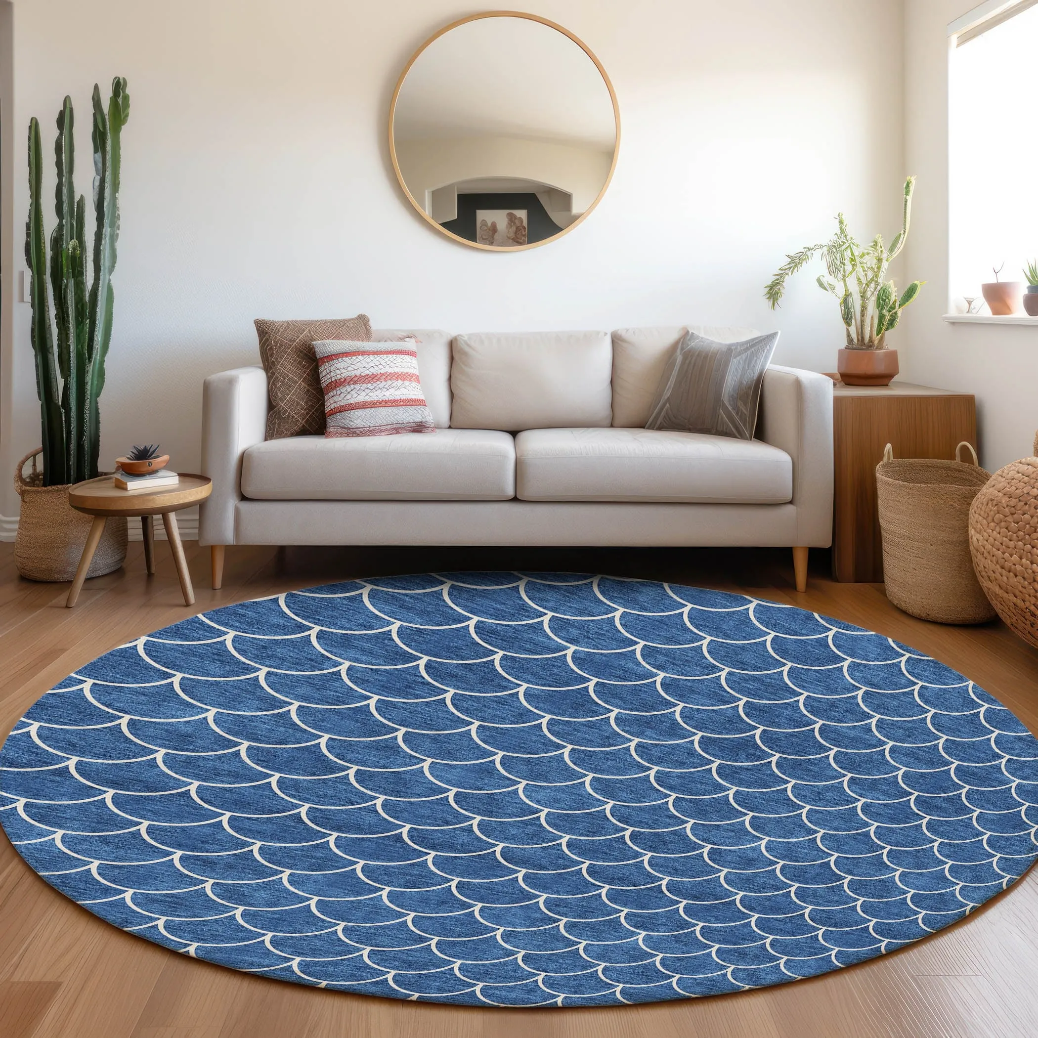 Machine Washable Indoor/ Outdoor Chantille Modern Geo Rug